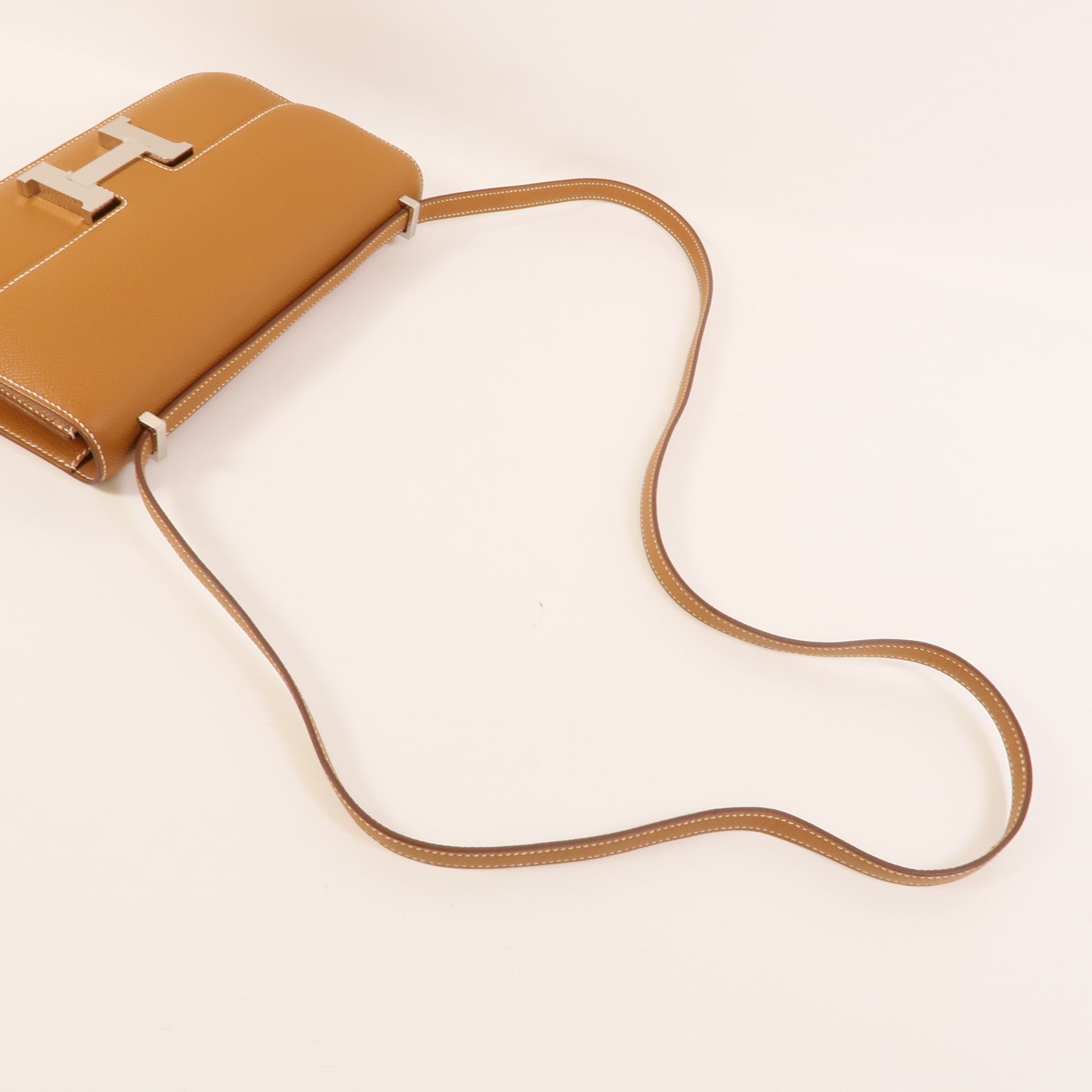 HERMES Epsom皮革Constance Elan肩背袋Gold