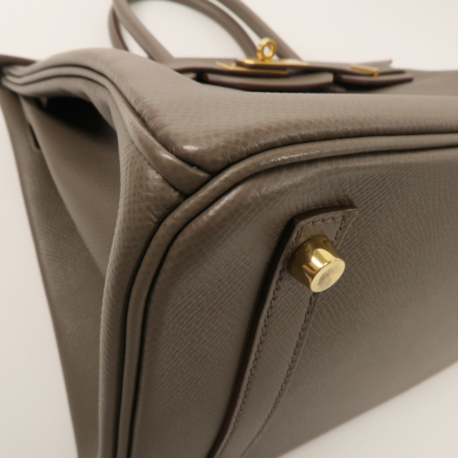 HERMES Epsom皮革Birkin 30手挽袋Etain