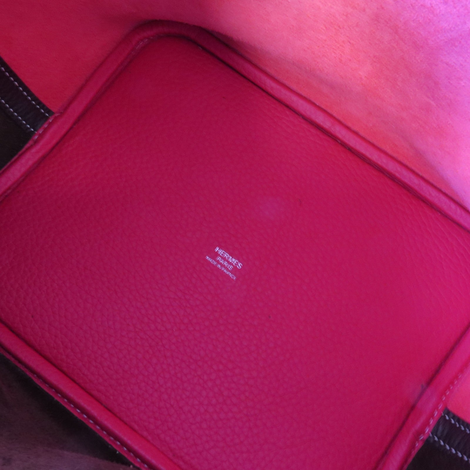 HERMES Clemence皮革Picotin MM銀扣手挽袋