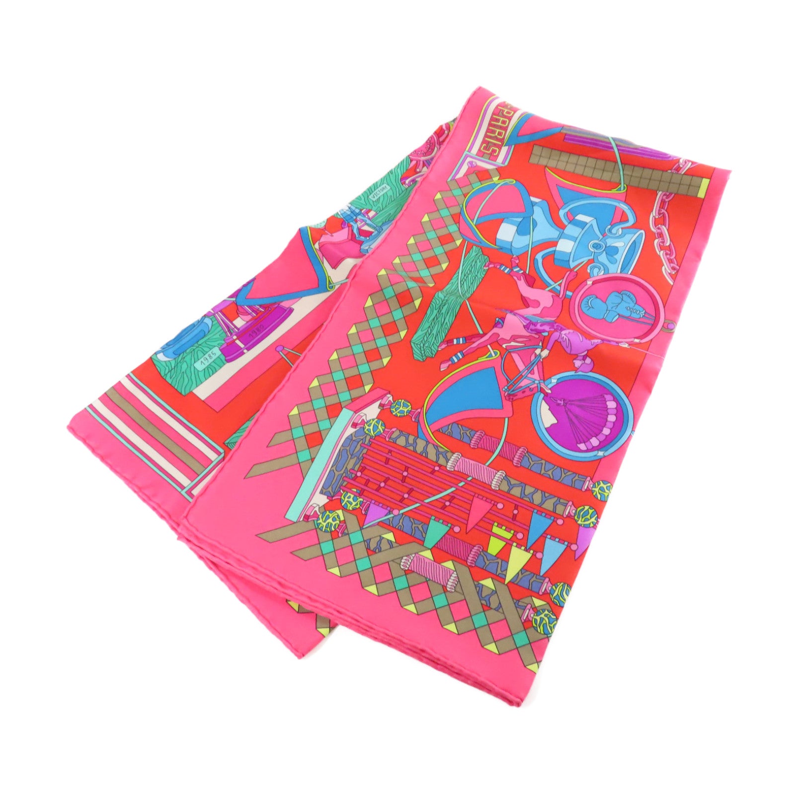 HERMES 【激減優惠】絲質90x90 Scarf絲巾粉紅/紅色/彩色