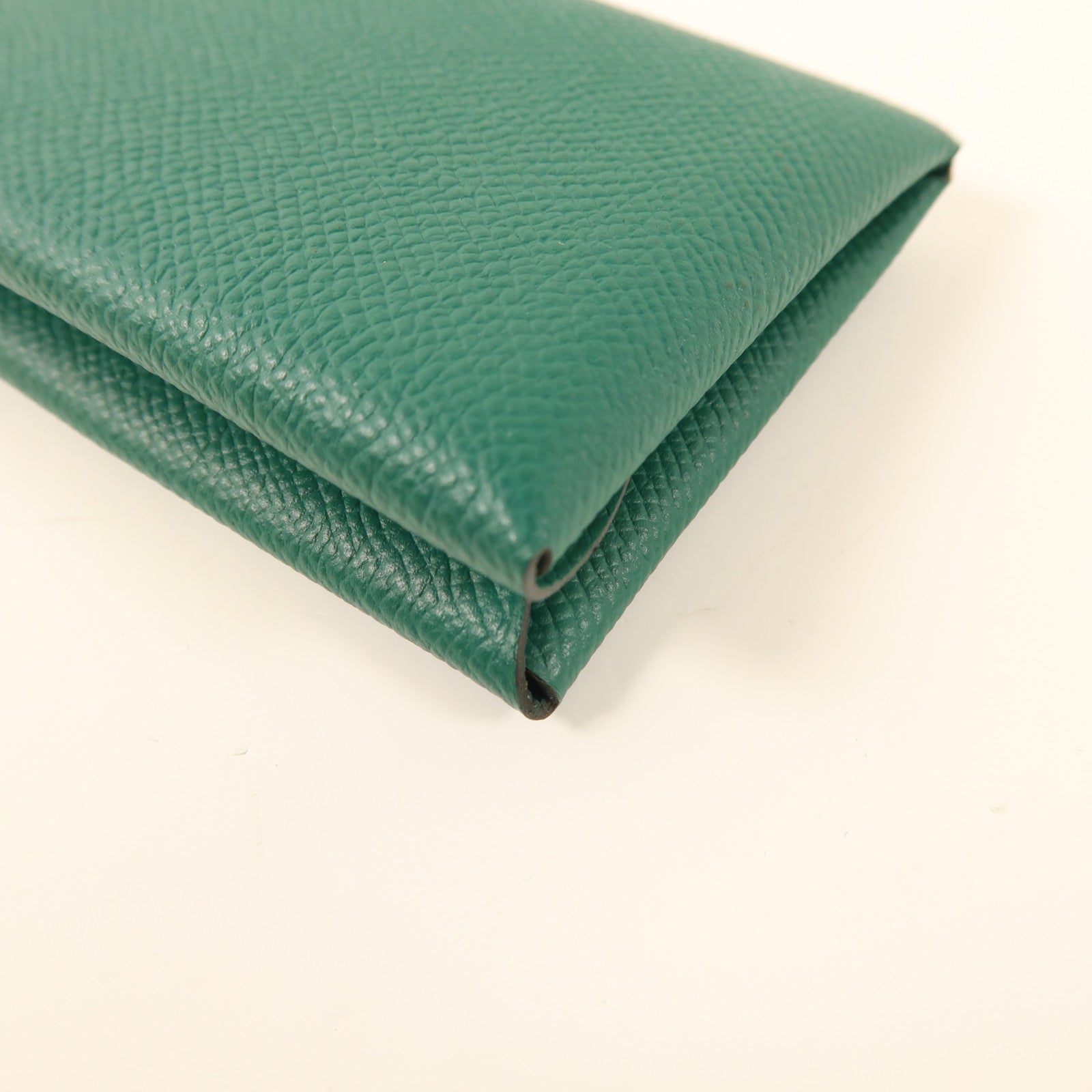 HERMES Epsom皮革Calvi Duo銀扣卡片套