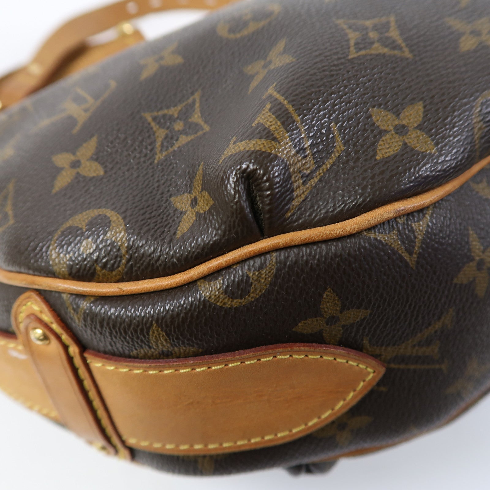 LOUIS VUITTON Monogram Tulum GM金扣肩背袋啡色