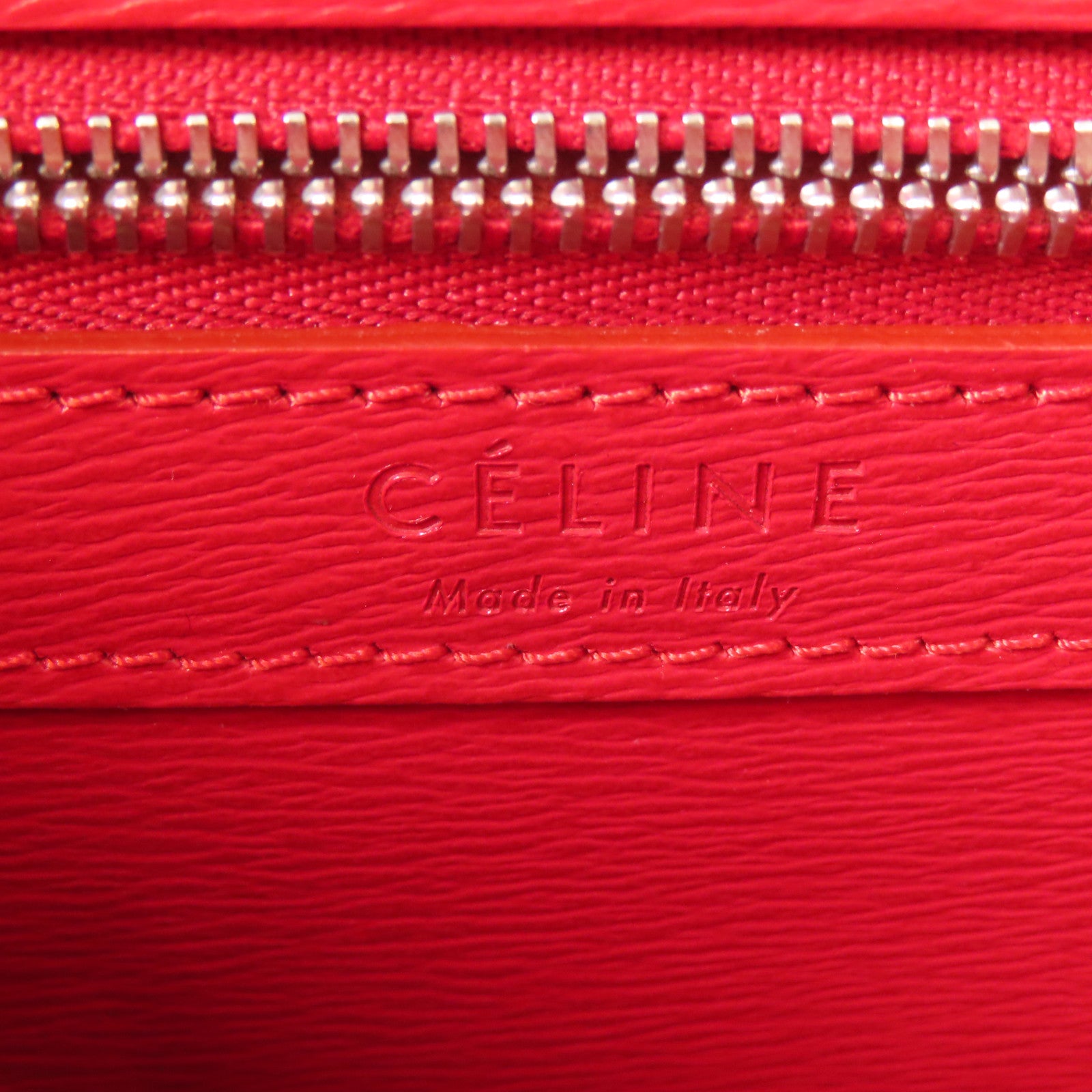 CELINE 牛皮皮革Cabas Bag手挽肩背兩用袋紅色