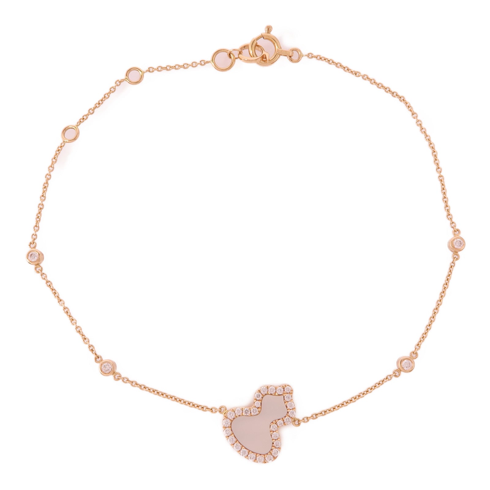 JEWELRY 18K玫瑰金Qeelin Mother Of Pearl Diamond Bracelet鑽石/珍珠母貝手鏈