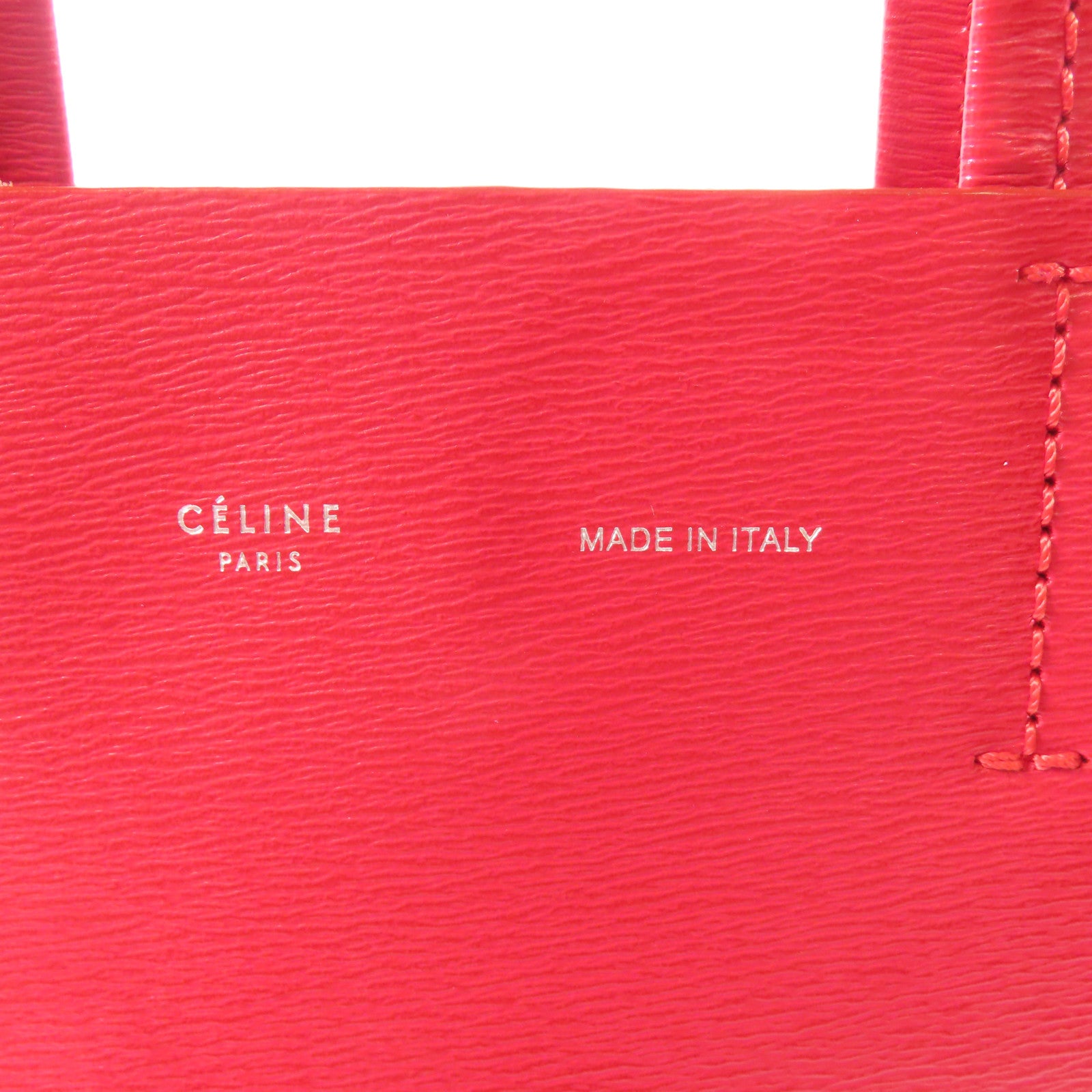 CELINE 牛皮皮革Cabas Bag手挽肩背兩用袋紅色