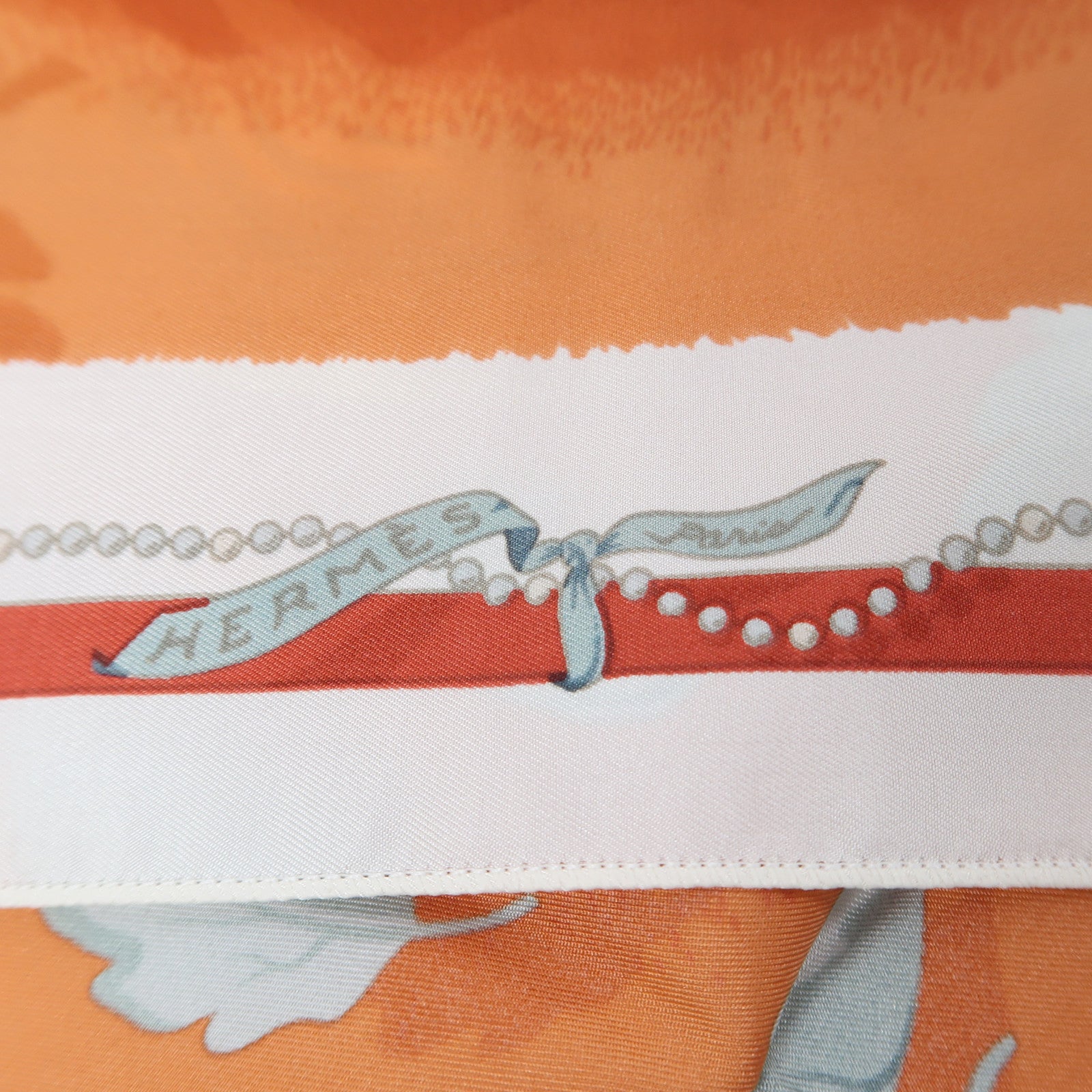HERMES 絲質Scarf絲巾橙色