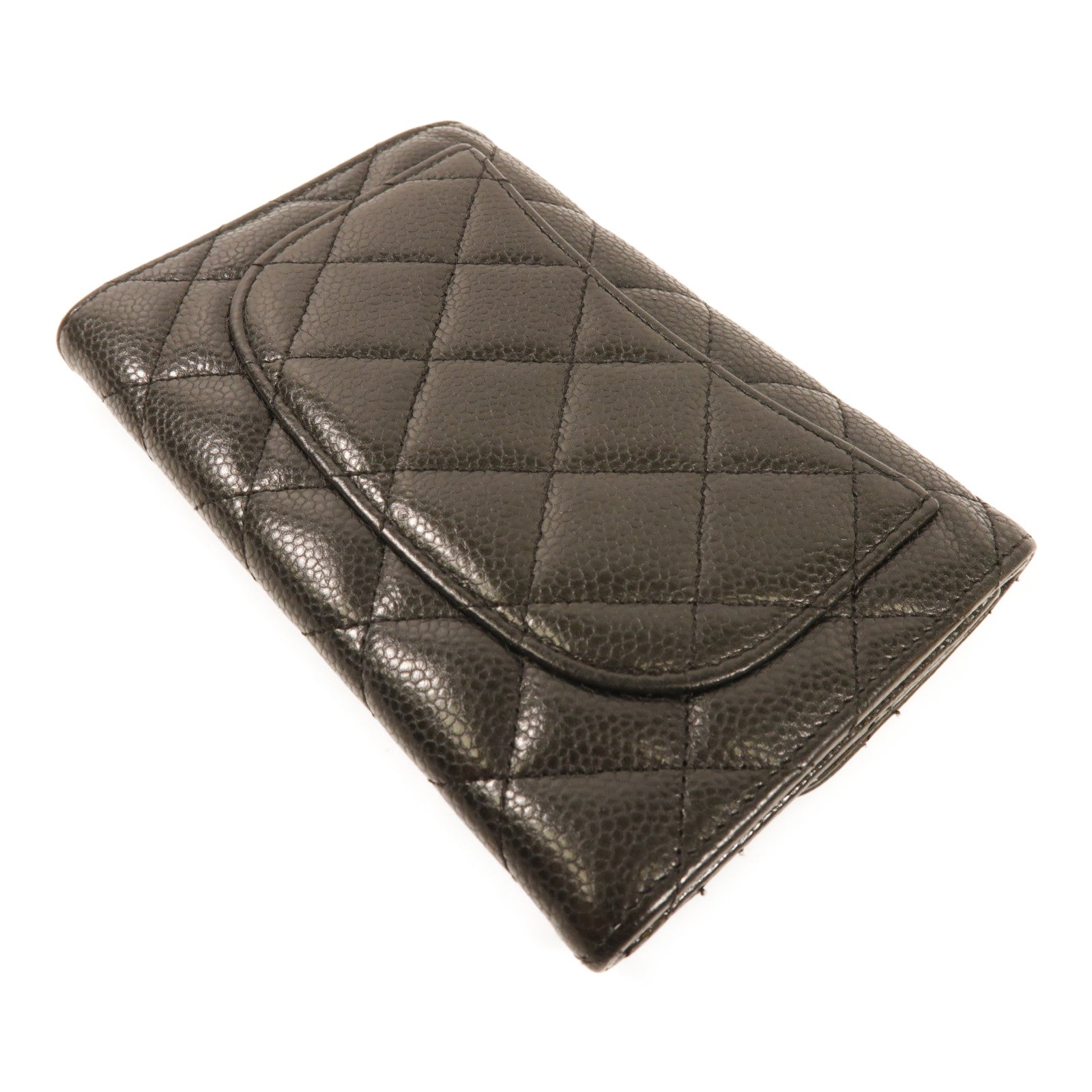 CHANEL 牛皮皮革Fold Wallet金扣錢包