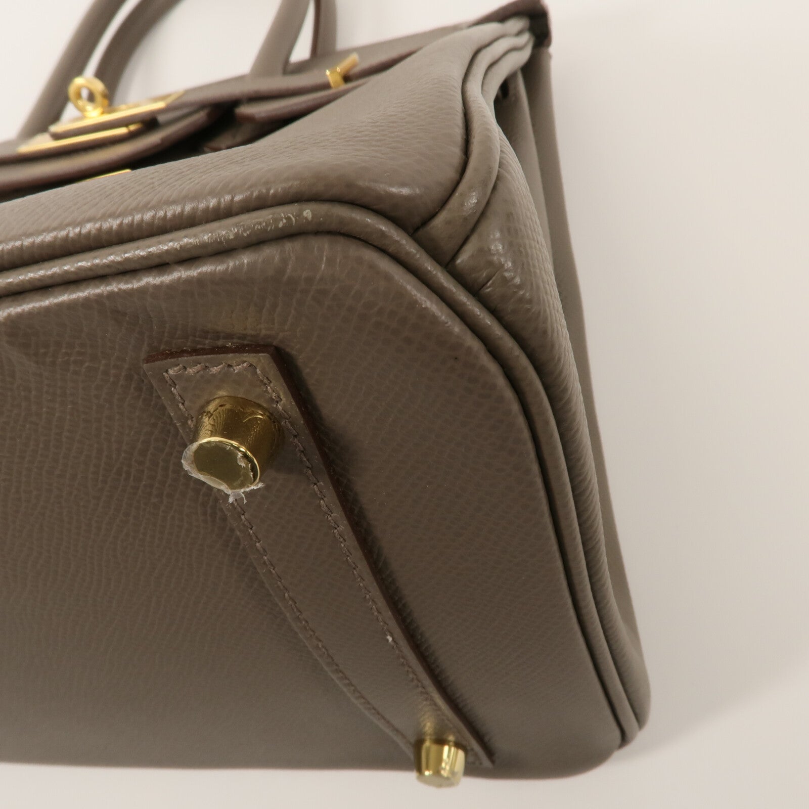 HERMES Epsom皮革Birkin 30手挽袋Etain