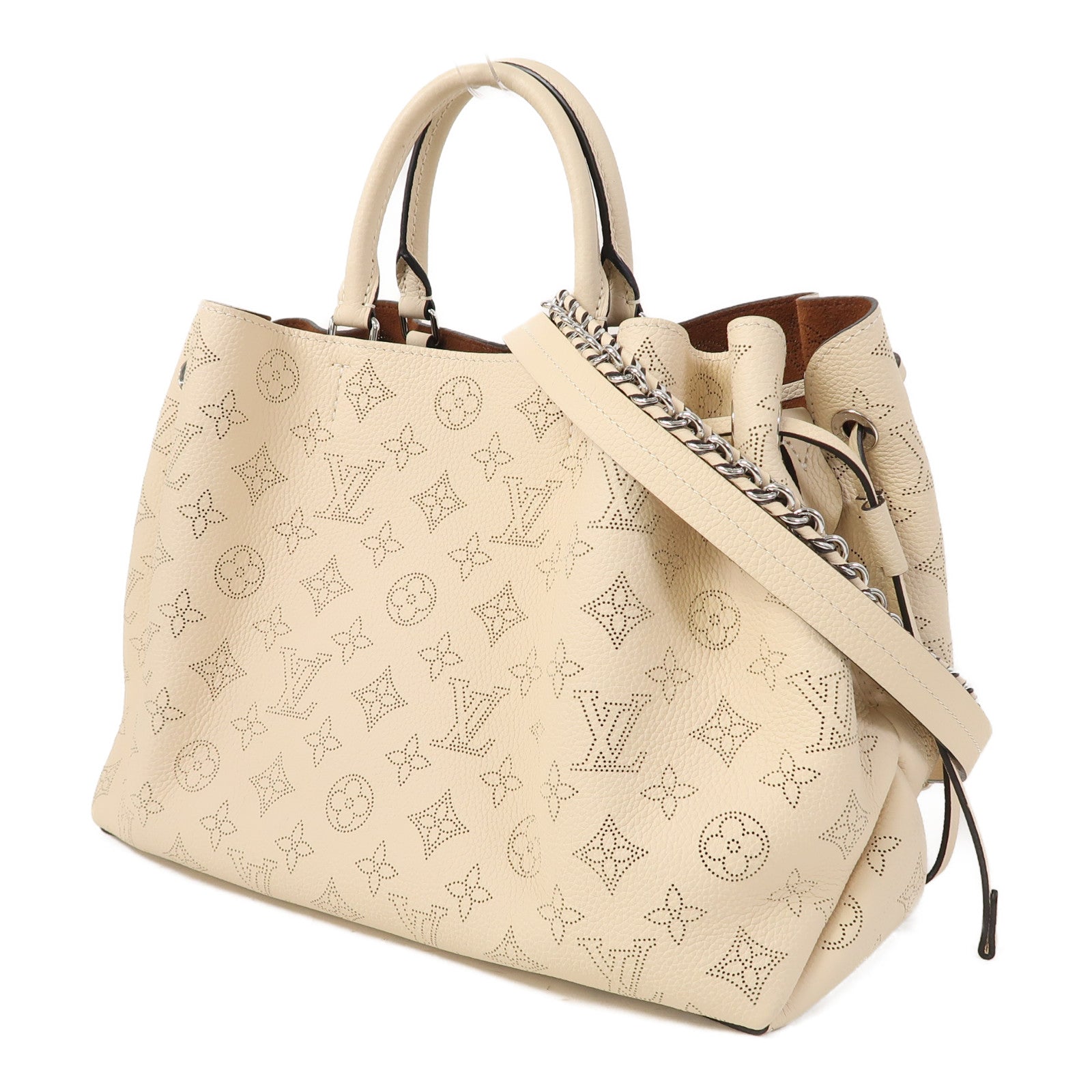 LOUIS VUITTON 【激減優惠】Mahina Bella Tote銀扣手挽肩背兩用袋米色