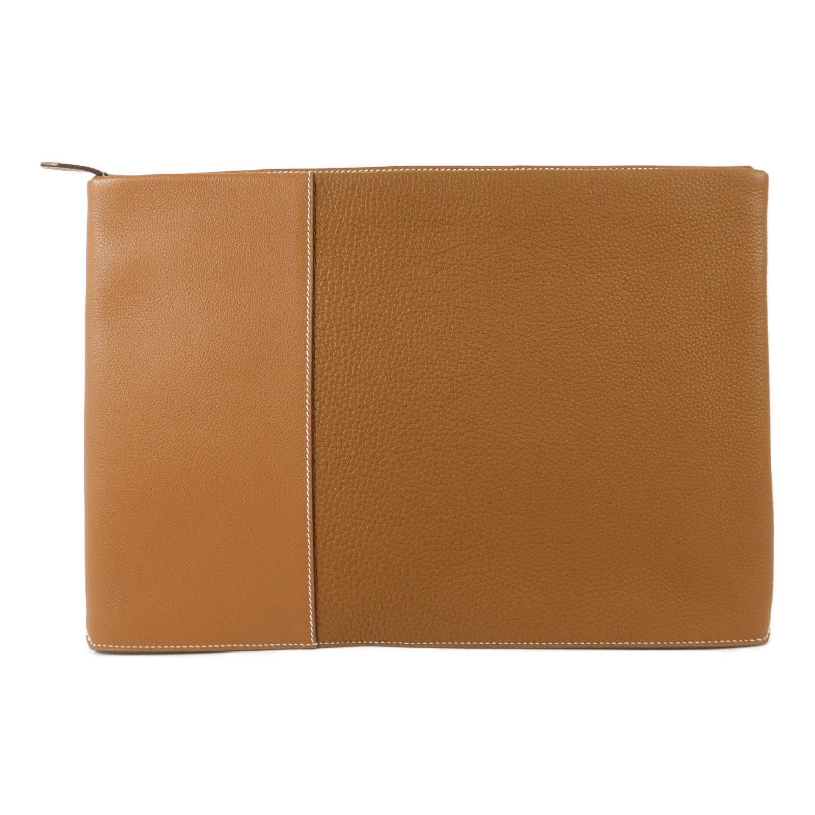 HERMES Togo/Evercolor皮革Manhattan Duo 35手拿包Gold