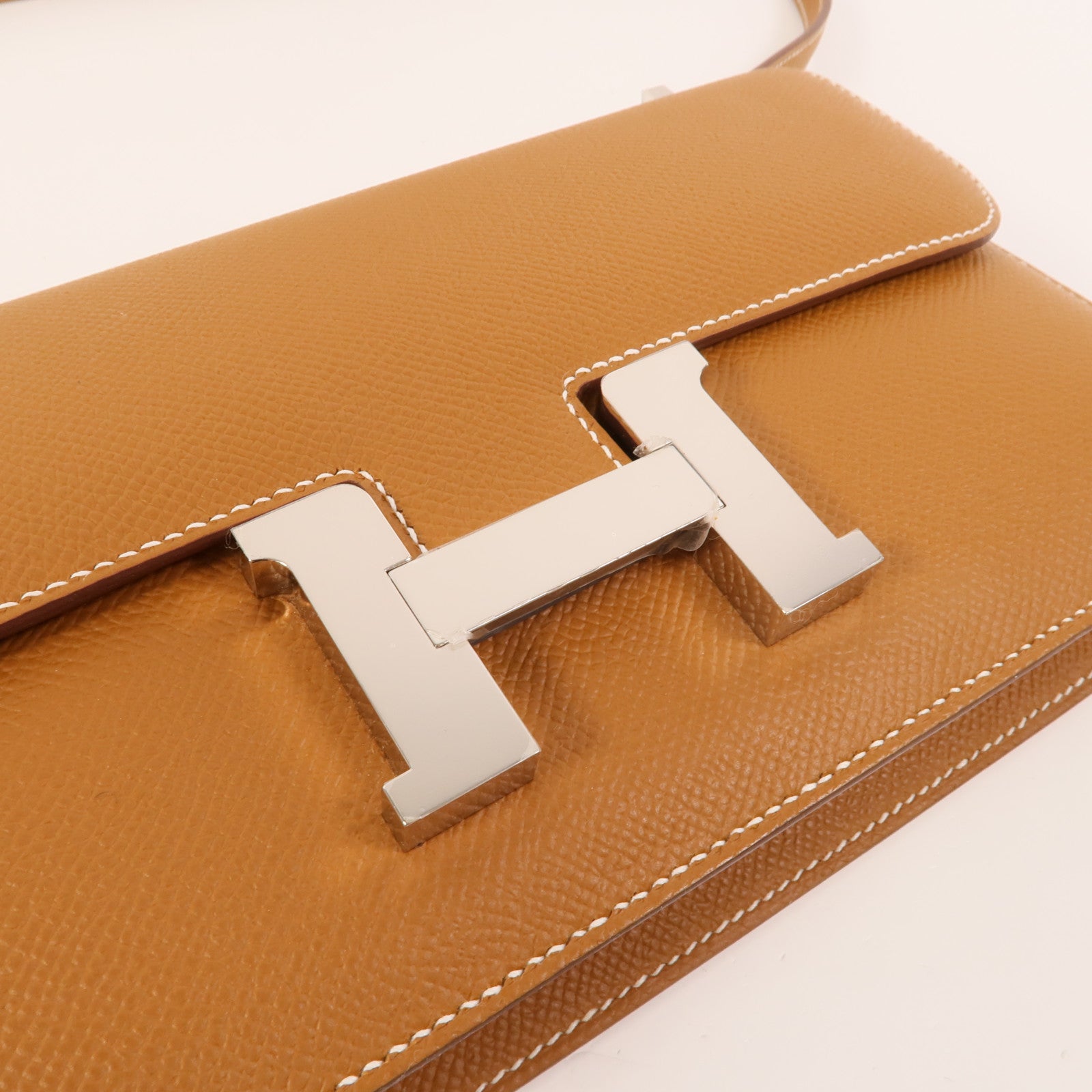 HERMES Epsom皮革Constance Elan肩背袋Gold