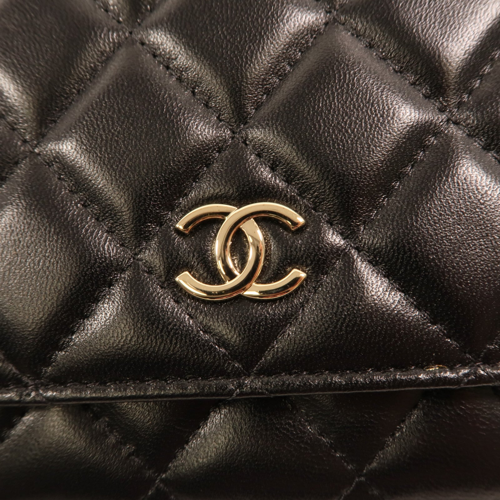 CHANEL 羊皮皮革WOC Wallet On Chain金扣鏈帶肩背袋
