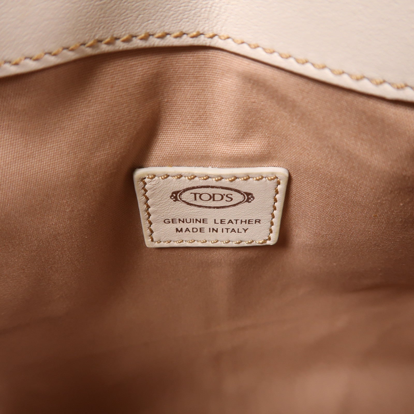 TOD'S (PRICE DOWN) SHW 2 Way Bag Calfskin Leather Yelllow/White