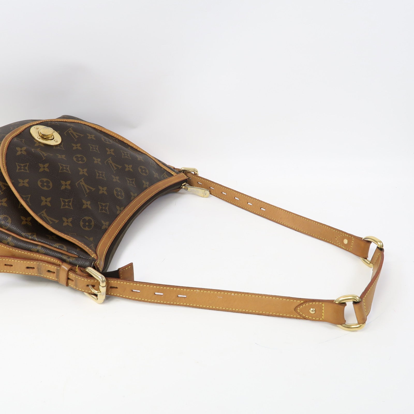 LOUIS VUITTON Monogram Tulum GM金扣肩背袋啡色