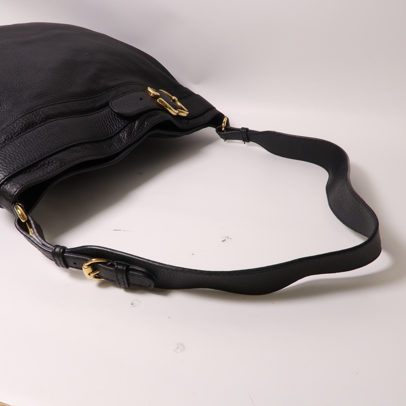 GUCCI 牛皮皮革Shoulder Bag金扣肩背袋黑色