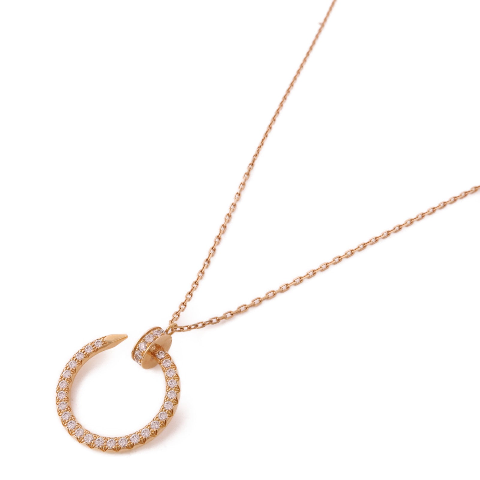 CARTIER 18K玫瑰金Juste Un Clou Necklace Diamond鑽石項鍊
