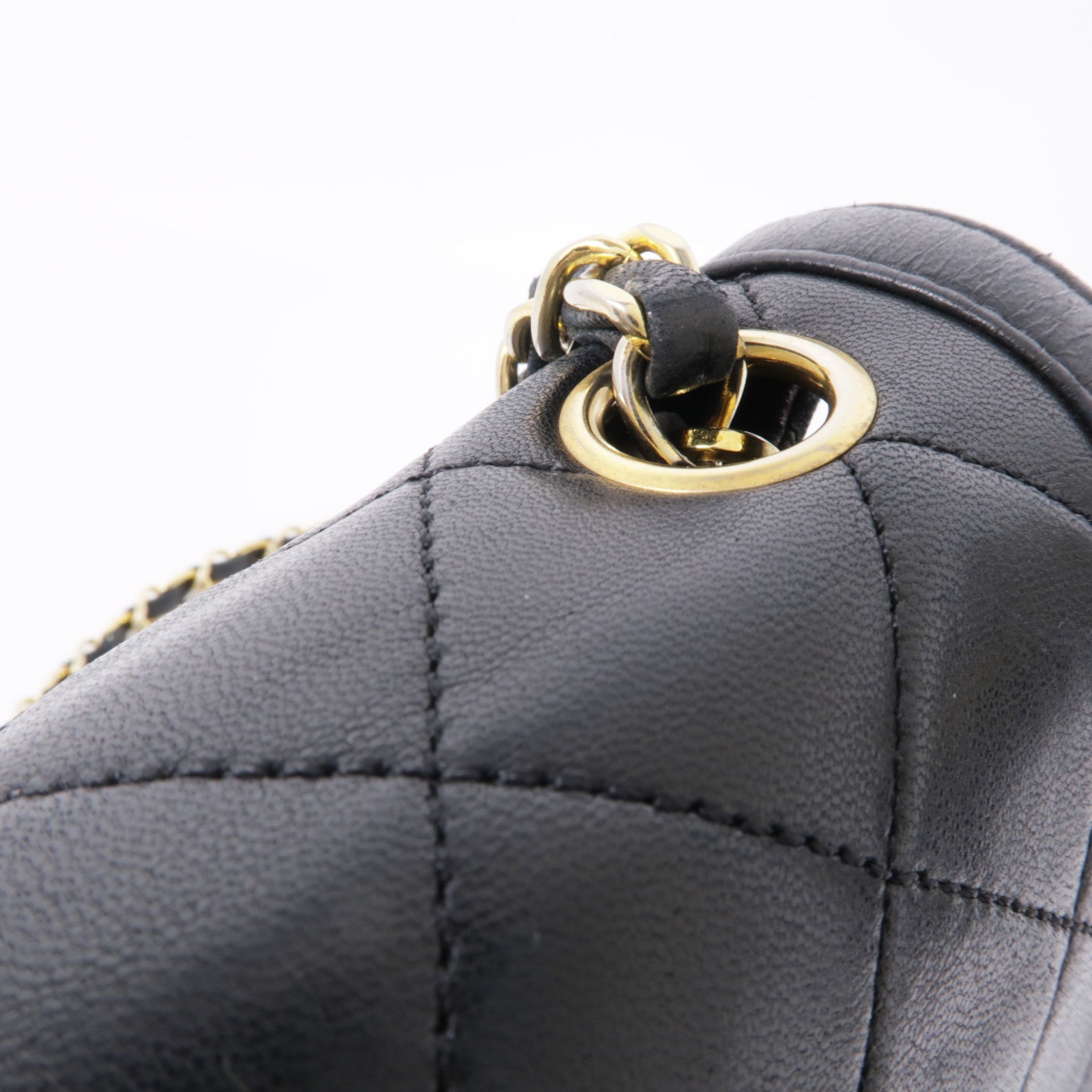 CHANEL 羊皮皮革Chain Shoulder金扣鏈帶肩背袋