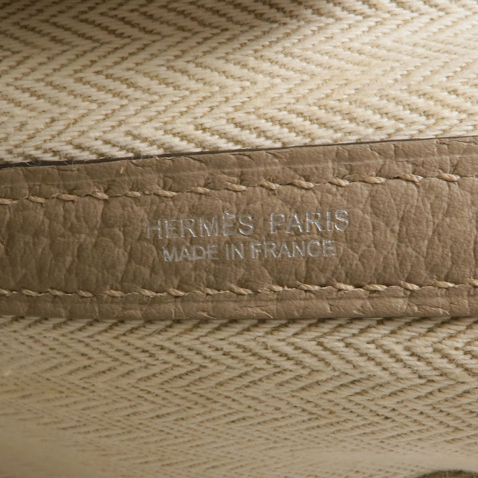 HERMES 【激減優惠】Negonda皮革Garden Party PM銀扣手挽袋Etoupe