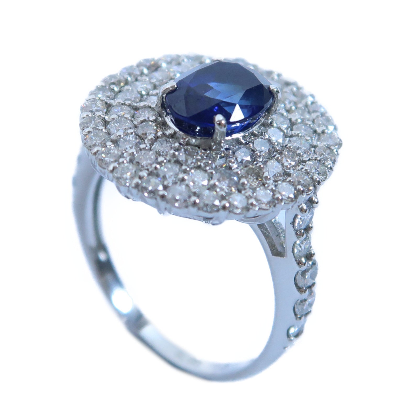 JEWELRY 【激減優惠】PT950鉑金Sapphire Ring 2.03ct藍寶石/1.53ct鑽石戒指US#6