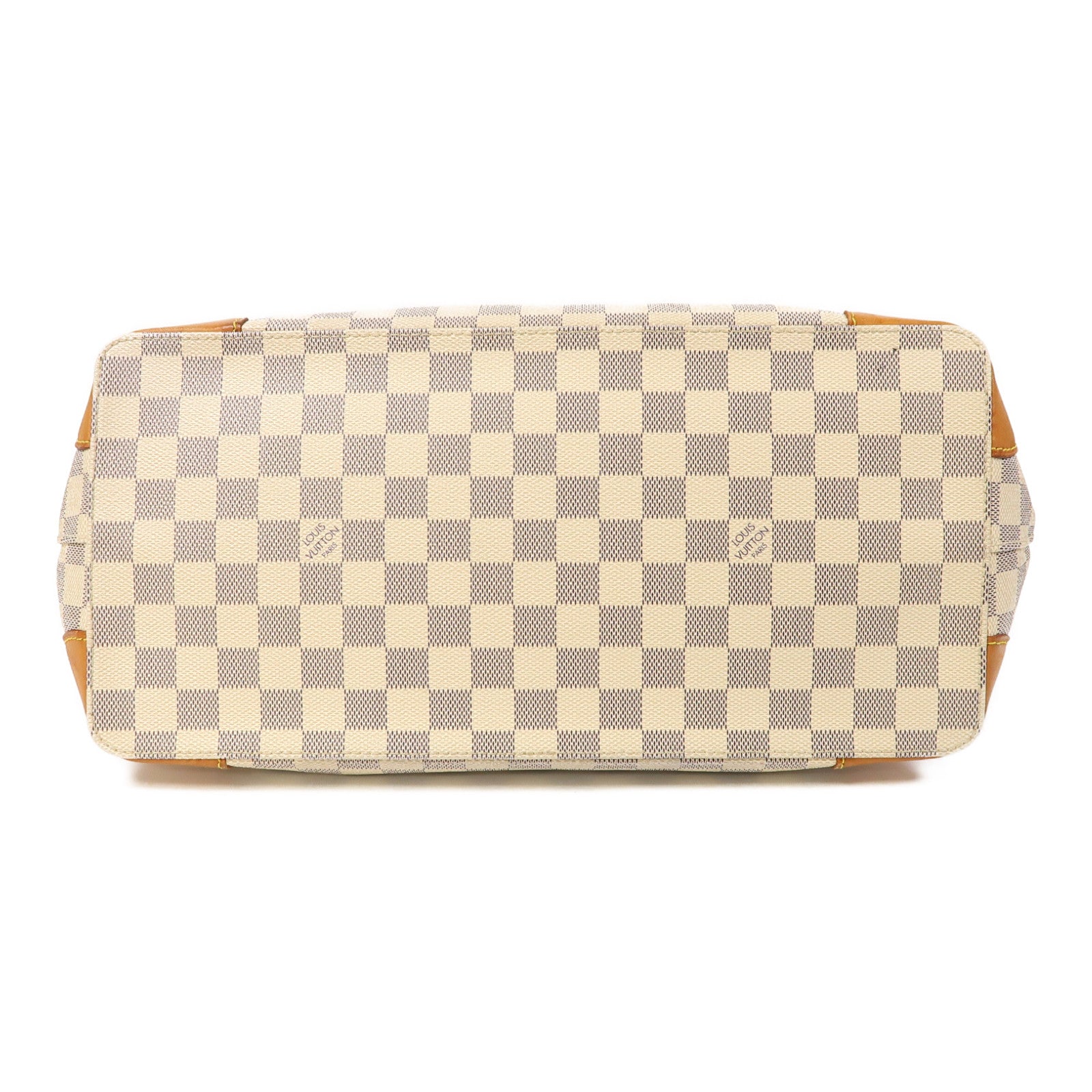 LOUIS VUITTON Damier Azur Hampstead MM金扣肩背袋白色