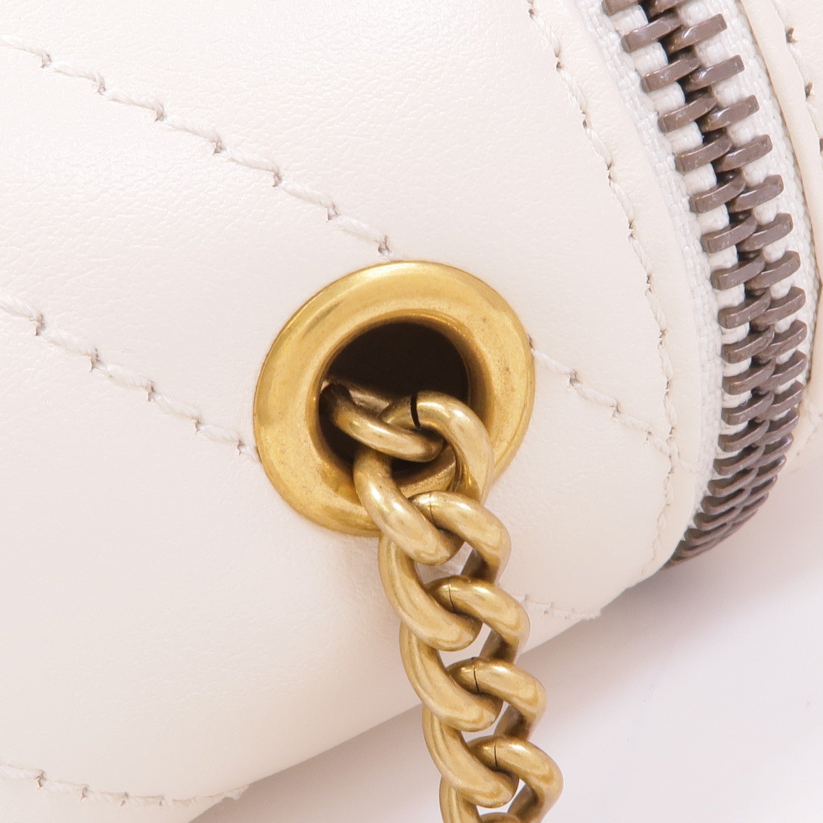 GUCCI 牛皮皮革GG Marmont金扣鏈帶肩背袋