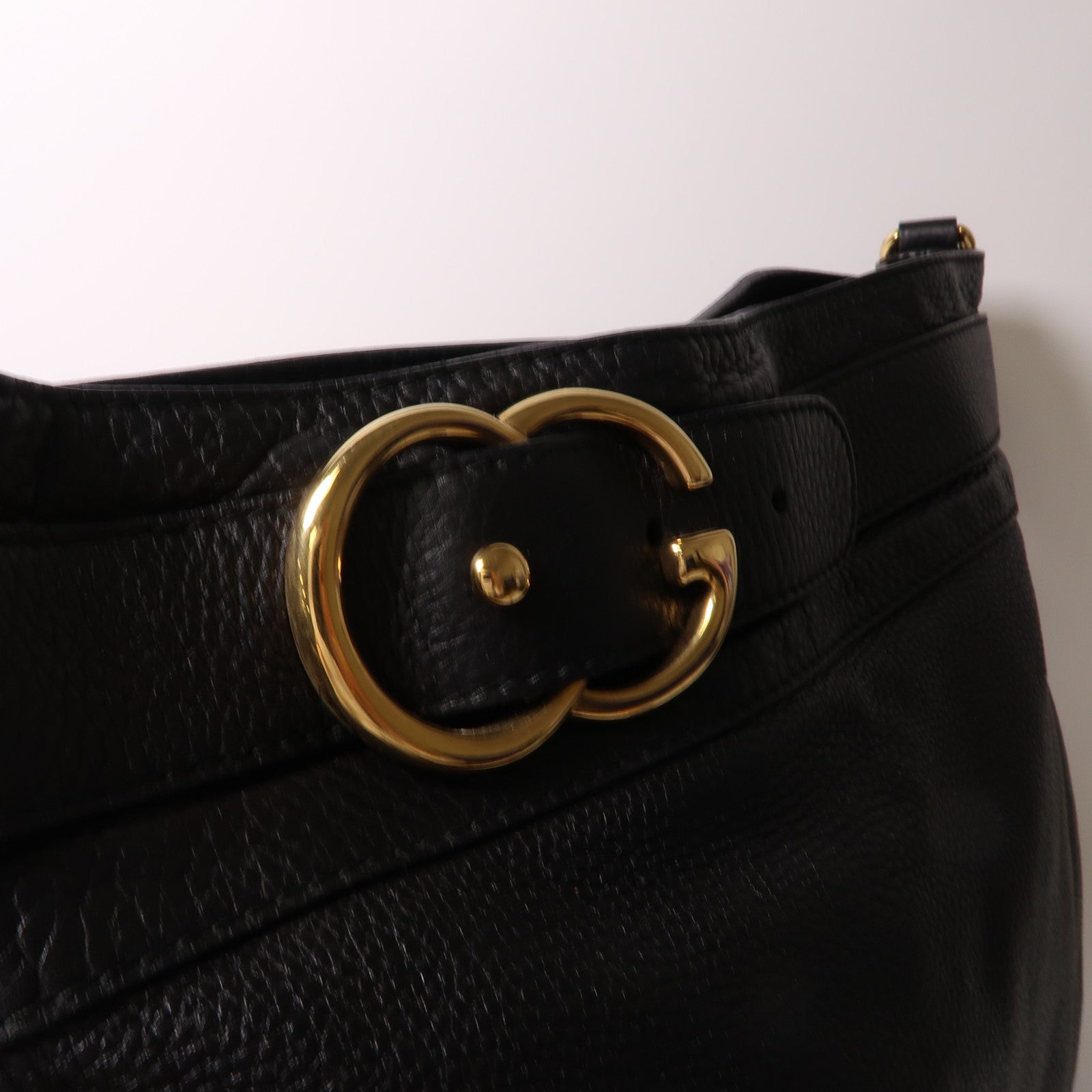 GUCCI 牛皮皮革Shoulder Bag金扣肩背袋黑色