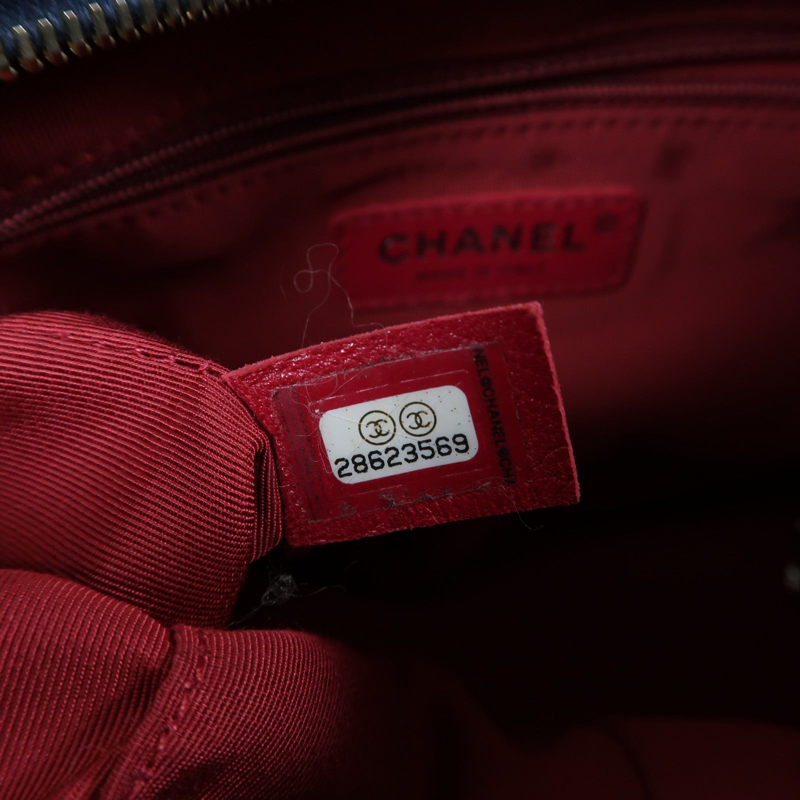 CHANEL 【激減優惠】菱格牛皮皮革Gabrielle鏈帶肩背袋藍色/黑色
