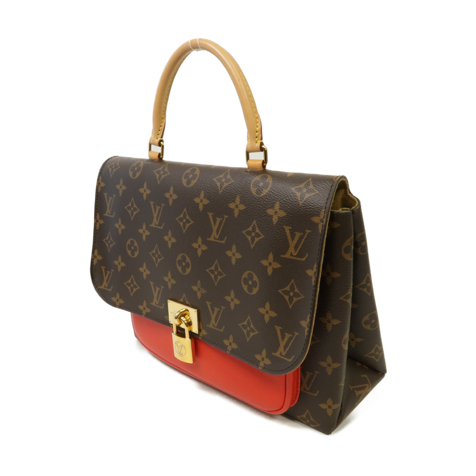 LOUIS VUITTON Monogram Marignan金扣手挽肩背兩用袋啡色/紅色