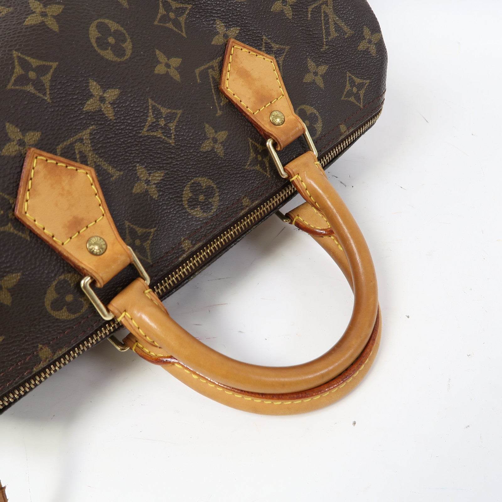 LOUIS VUITTON Monogram Speedy 30金扣手挽袋啡色