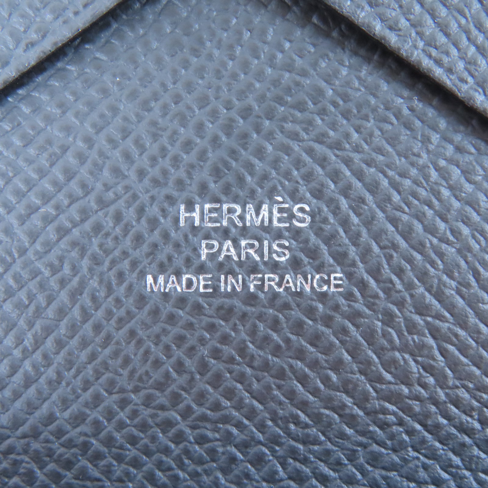HERMES Epsom皮革Calvi Duo Card Holder銀扣卡片套灰色