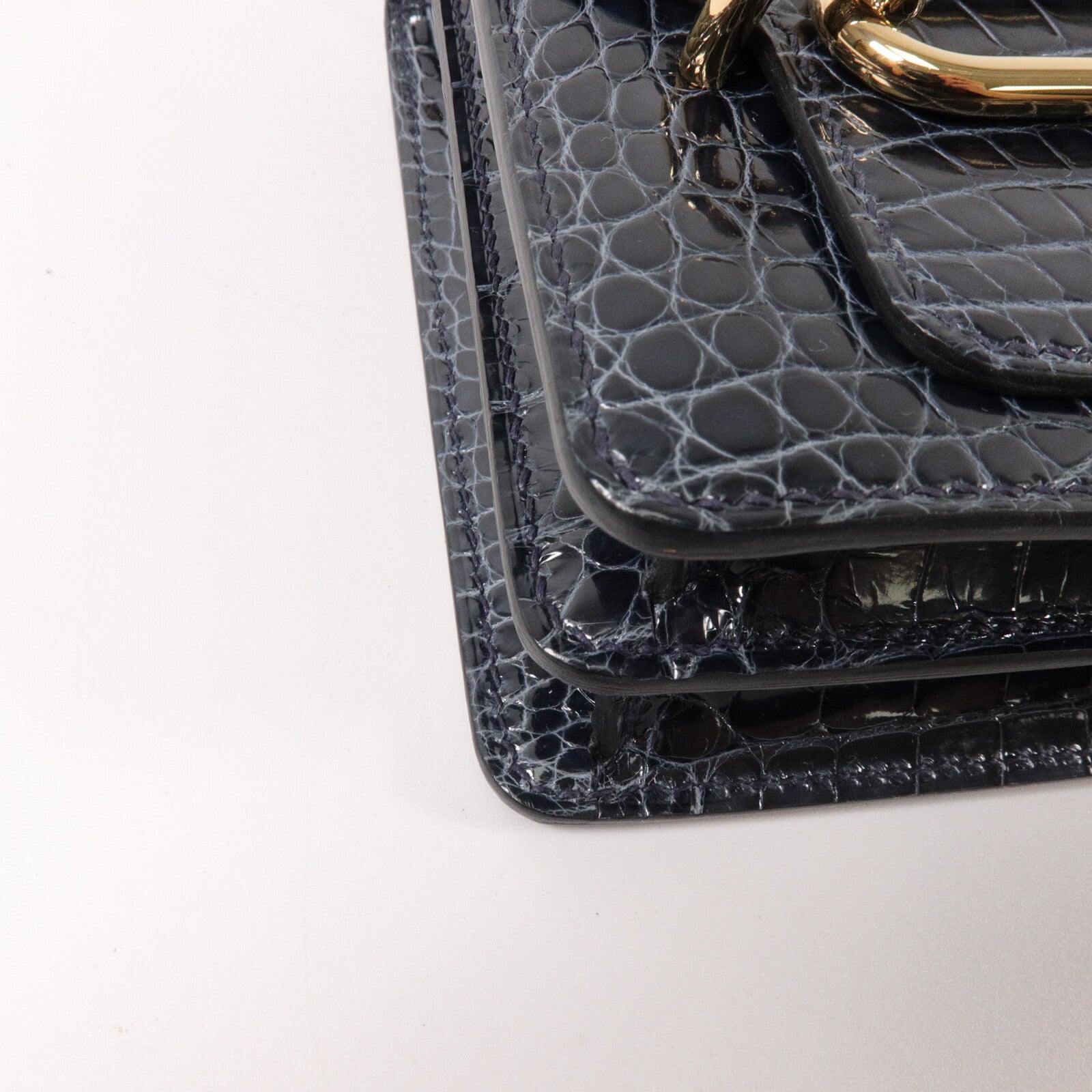 HERMES 鱷魚皮革Roulis Mini肩背袋Bleu Baltioue