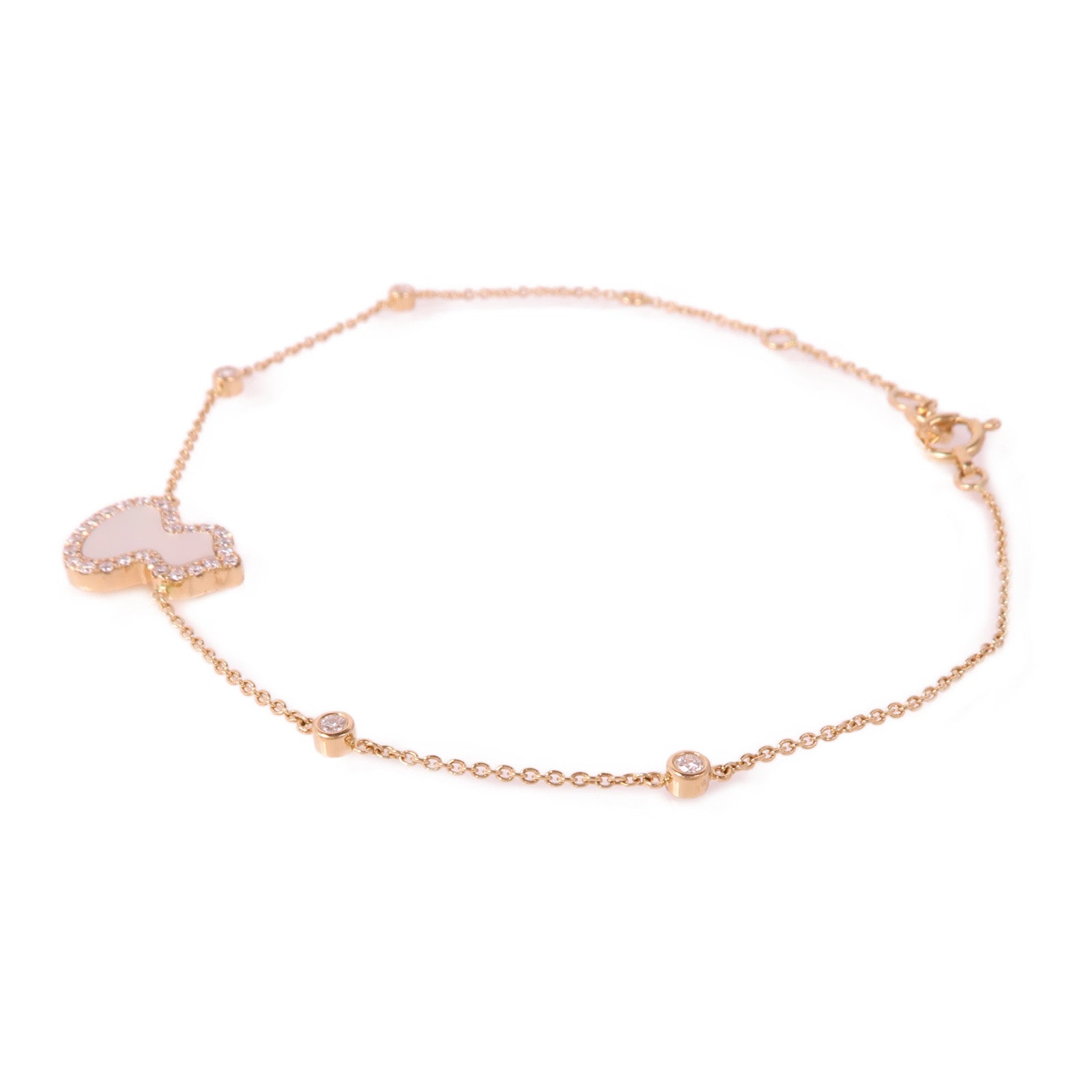 JEWELRY 18K玫瑰金Qeelin Mother Of Pearl Diamond Bracelet鑽石/珍珠母貝手鏈
