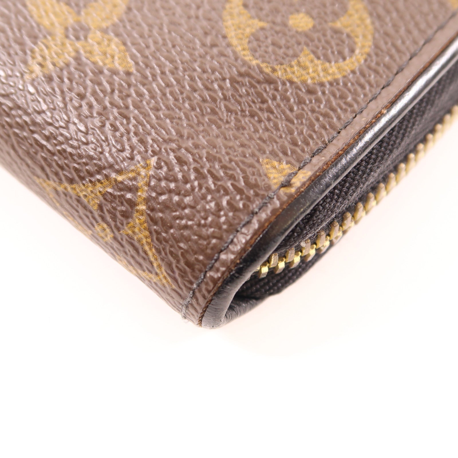 LOUIS VUITTON Monogram Zippy Wallet金扣長錢包棕色/黑色