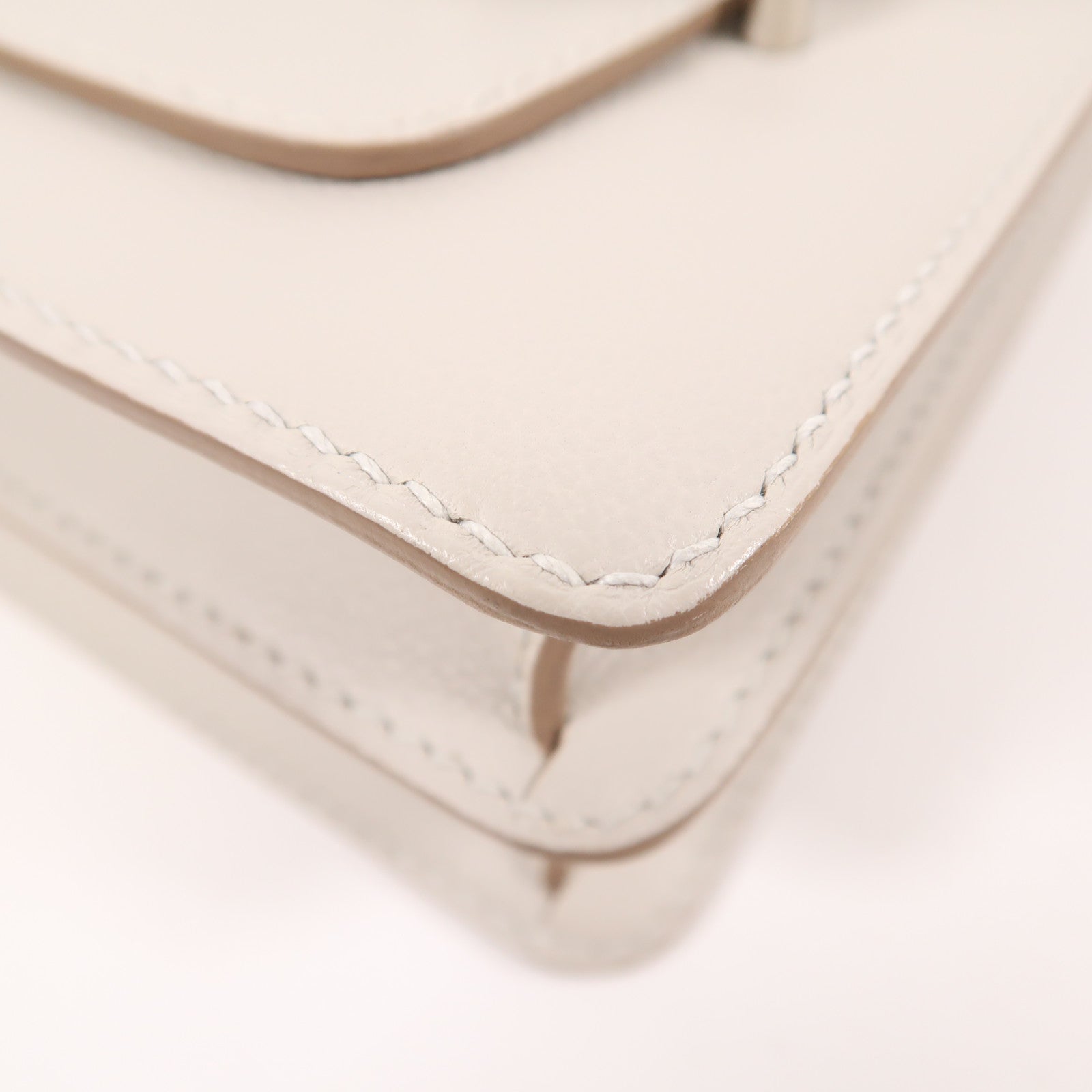 HERMES Evercolor皮革Roulis 23銀扣肩背袋80 Gris Perle