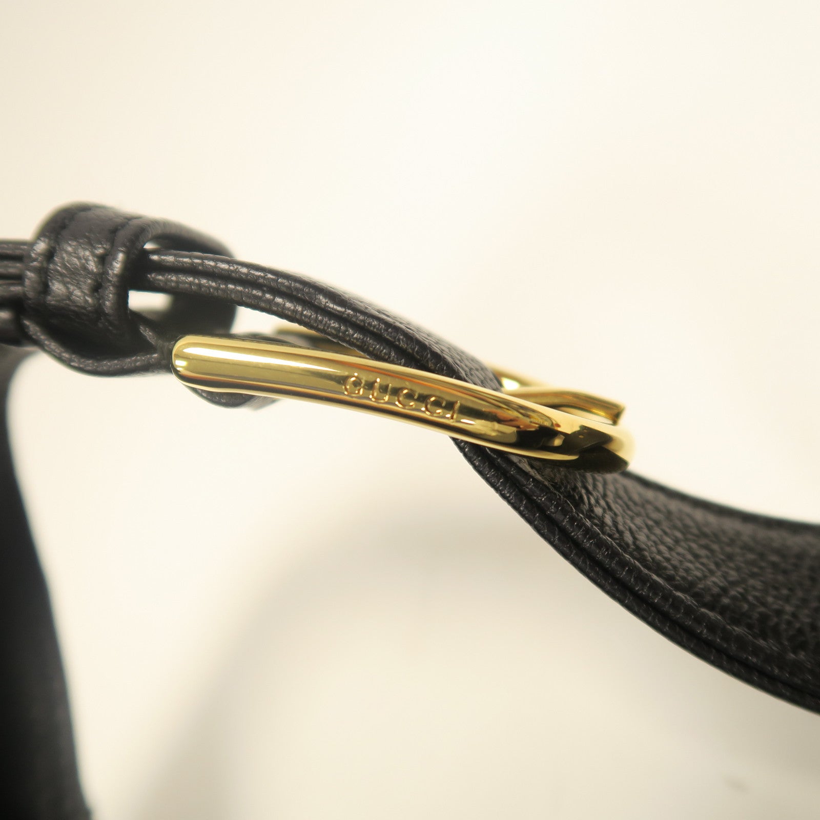 GUCCI 【激減優惠】牛皮皮革Shoulder Bag金扣手挽肩背兩用袋黑色