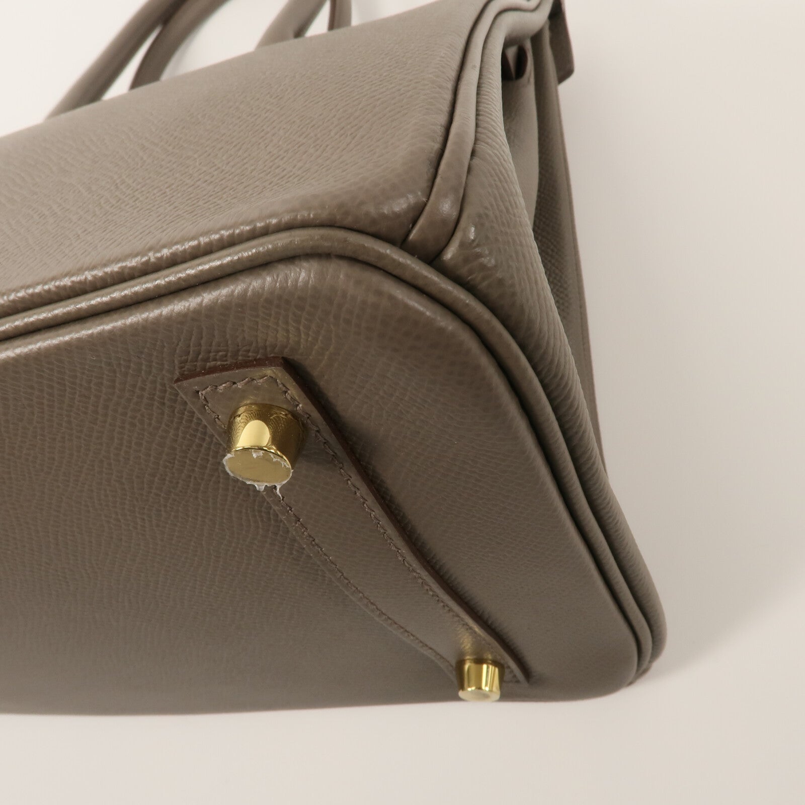HERMES Epsom皮革Birkin 30手挽袋Etain