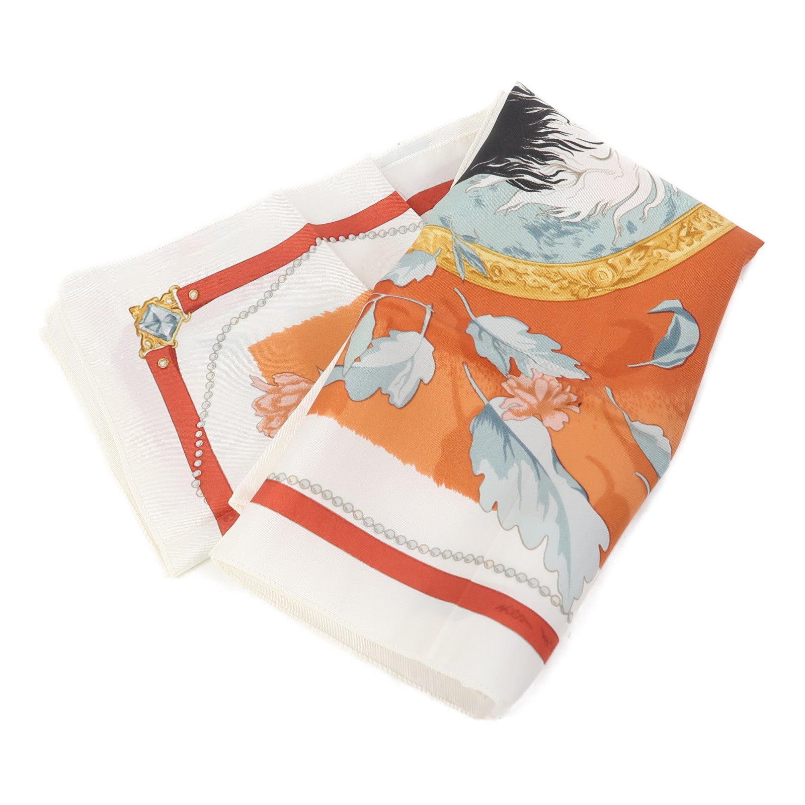HERMES 絲質Scarf絲巾橙色