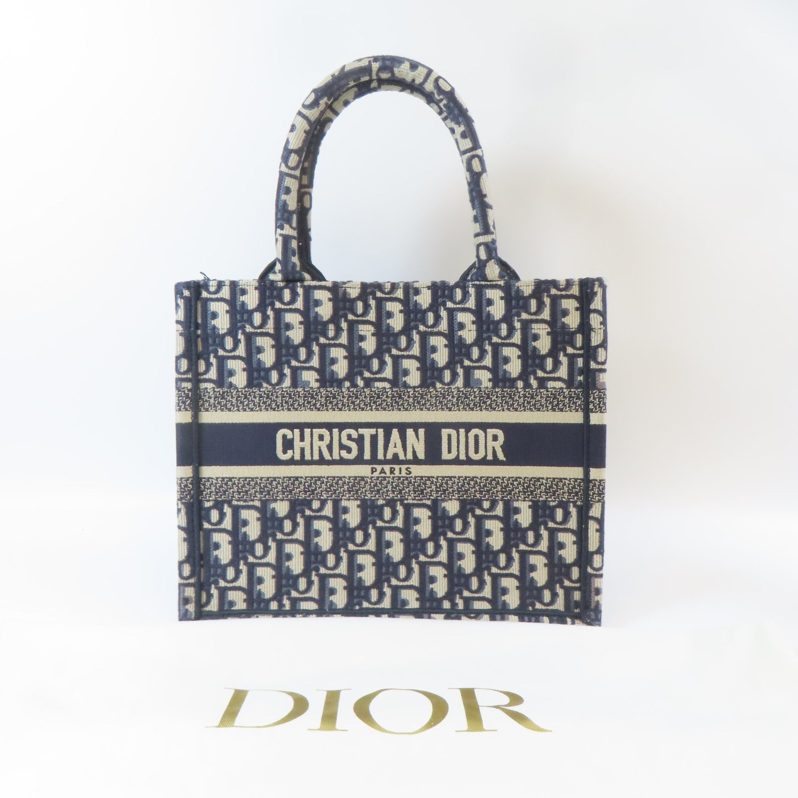 Dior 帆布Dior Book Tote手挽袋藍色/米色