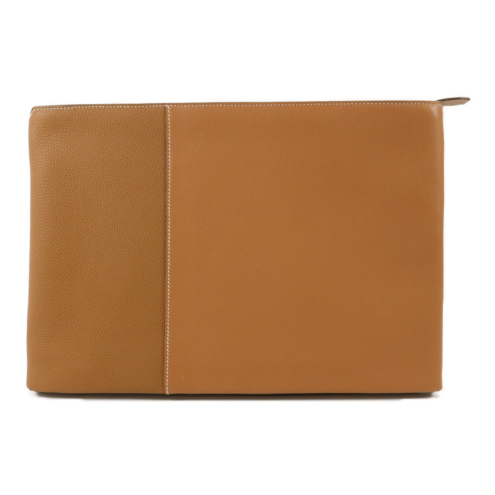 HERMES Togo/Evercolor皮革Manhattan Duo 35手拿包Gold