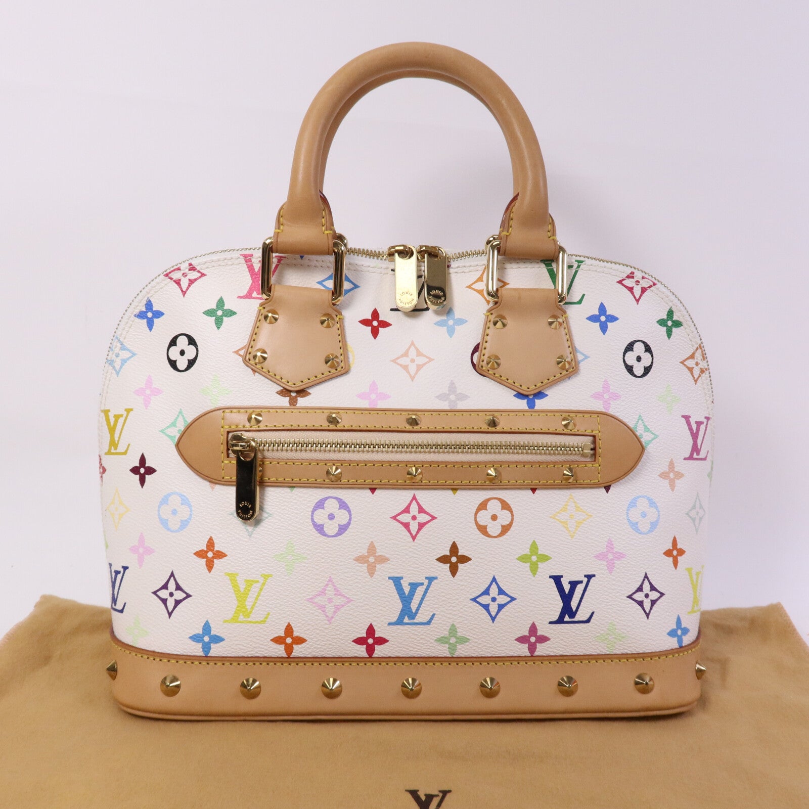 LOUIS VUITTON Monogram Multicolore Alma金扣手挽袋