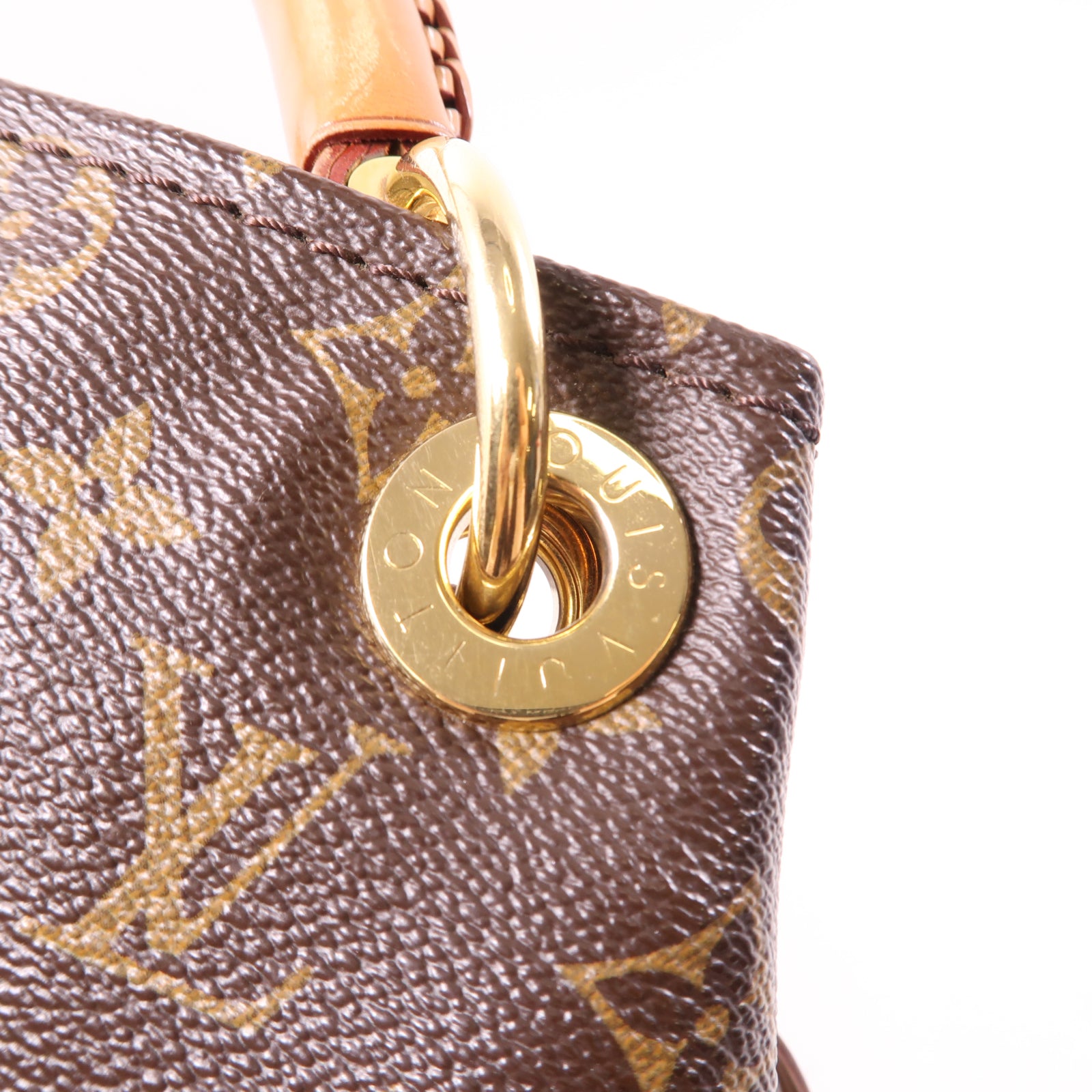 LOUIS VUITTON Monogram Artsy MM金扣肩背袋棕色