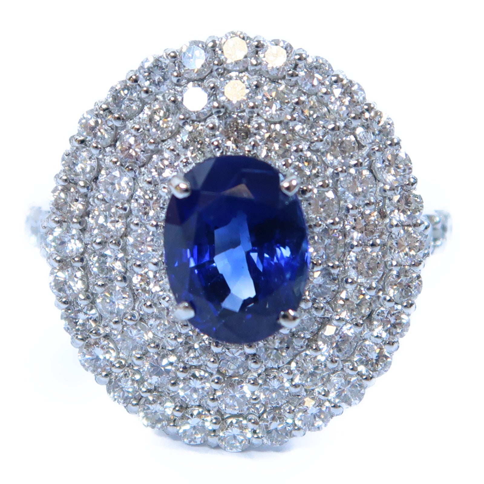 JEWELRY 【激減優惠】PT950鉑金Sapphire Ring 2.03ct藍寶石/1.53ct鑽石戒指US#6