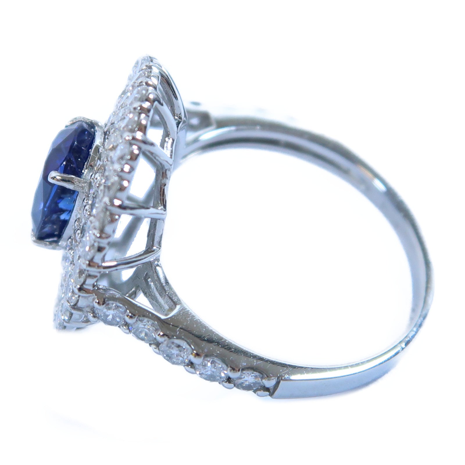 JEWELRY 【激減優惠】PT950鉑金Sapphire Ring 2.03ct藍寶石/1.53ct鑽石戒指US#6
