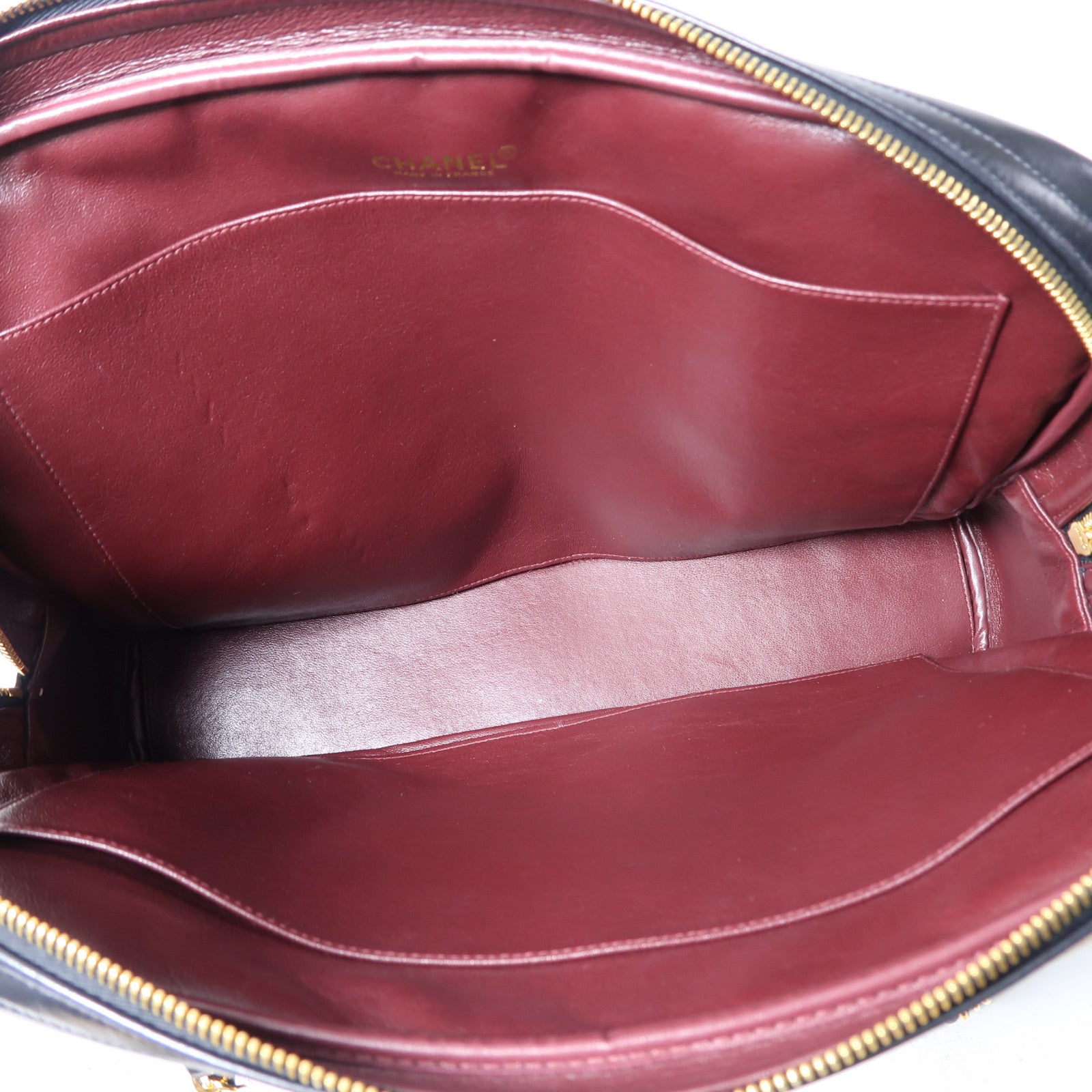 CHANEL 菱格牛皮皮革Shoulder Bag金扣鏈帶肩背袋黑色