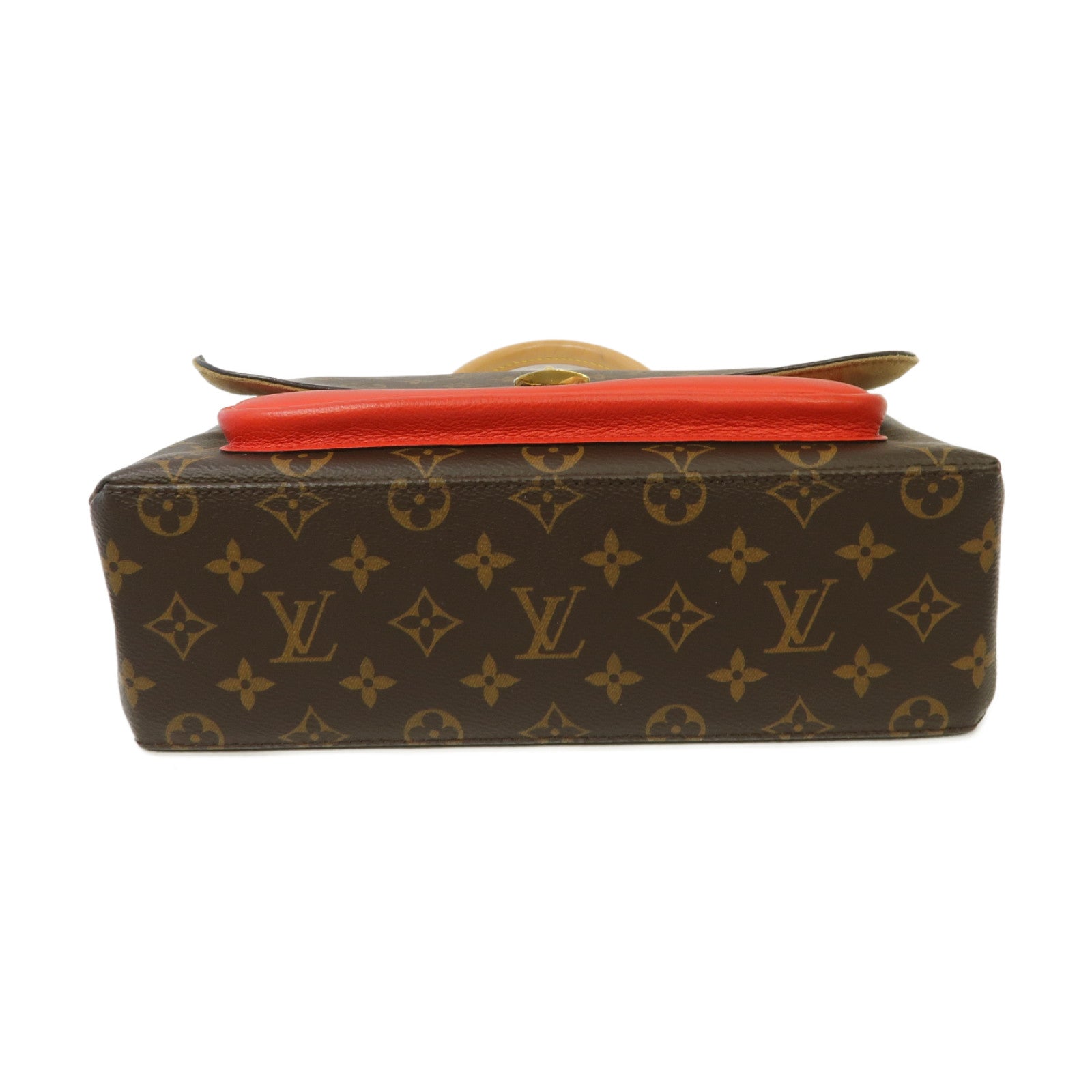 LOUIS VUITTON Monogram Marignan金扣手挽肩背兩用袋啡色/紅色
