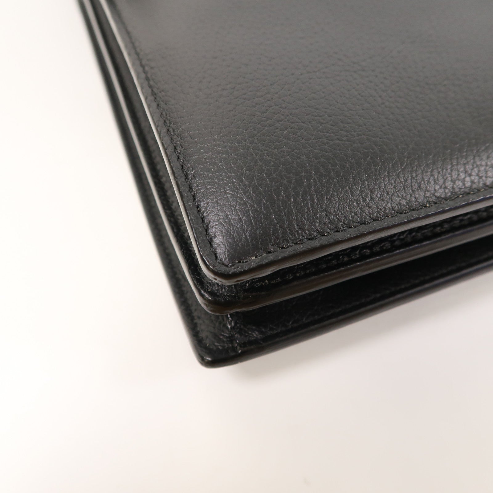 CARTIER 牛皮皮革Briefcase銀扣公事包黑色