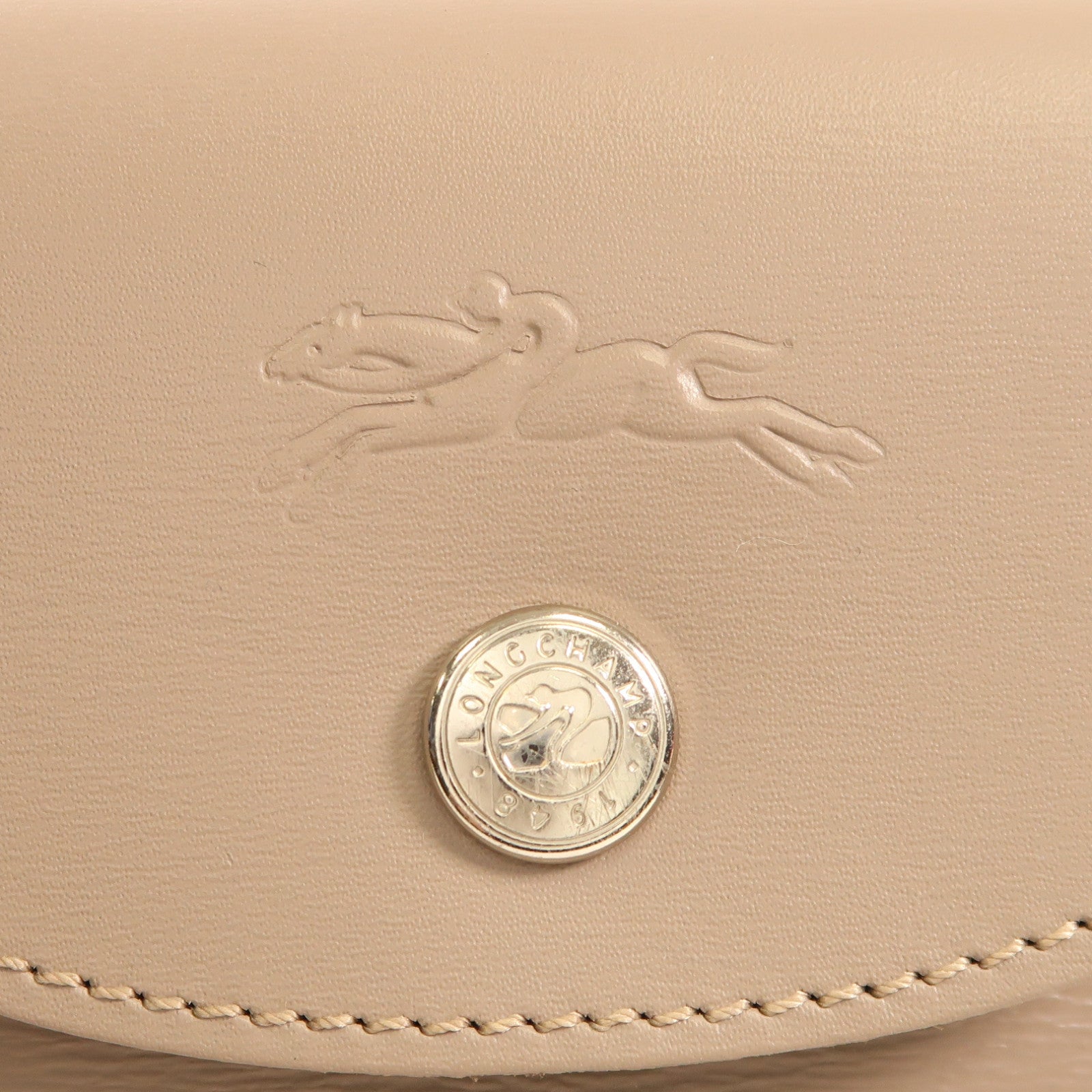 Longchamp 牛皮皮革Shoulder Bag銀扣肩背袋