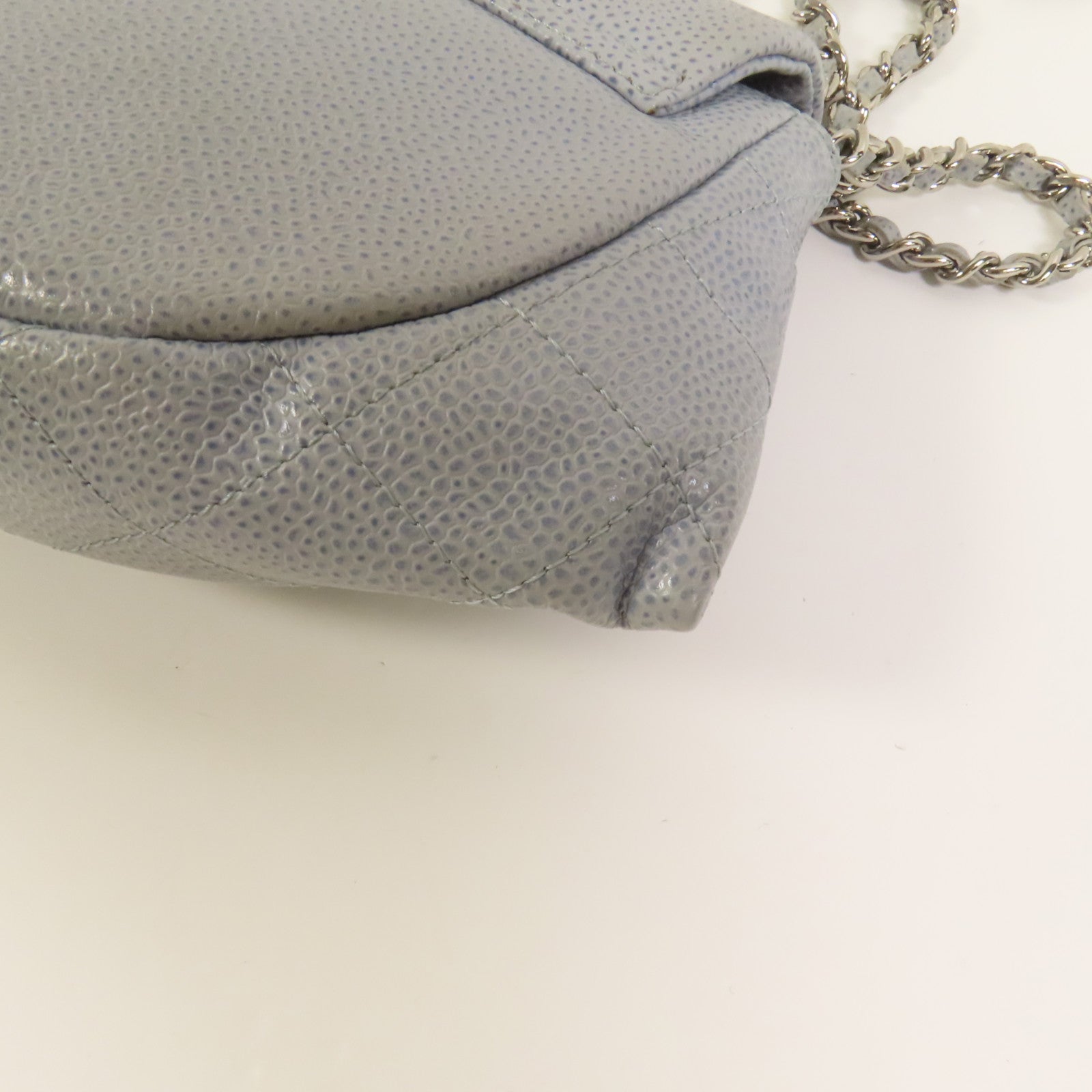 CHANEL 牛皮皮革Chain Shoulder銀扣鏈帶肩背袋