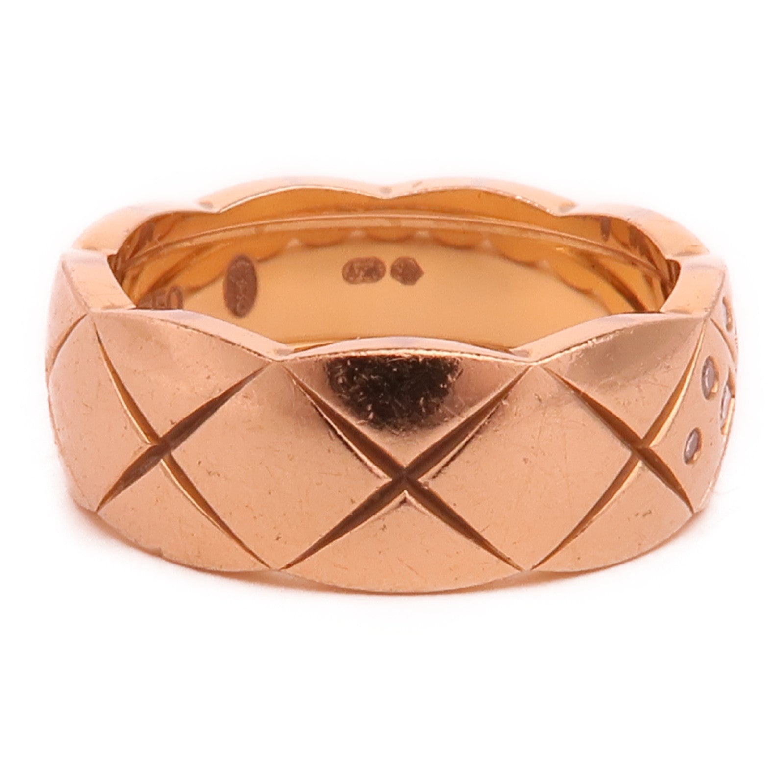 CHANEL 18K玫瑰金Coco Crush Diamond Ring鑽石戒指US#5/Chanel#50