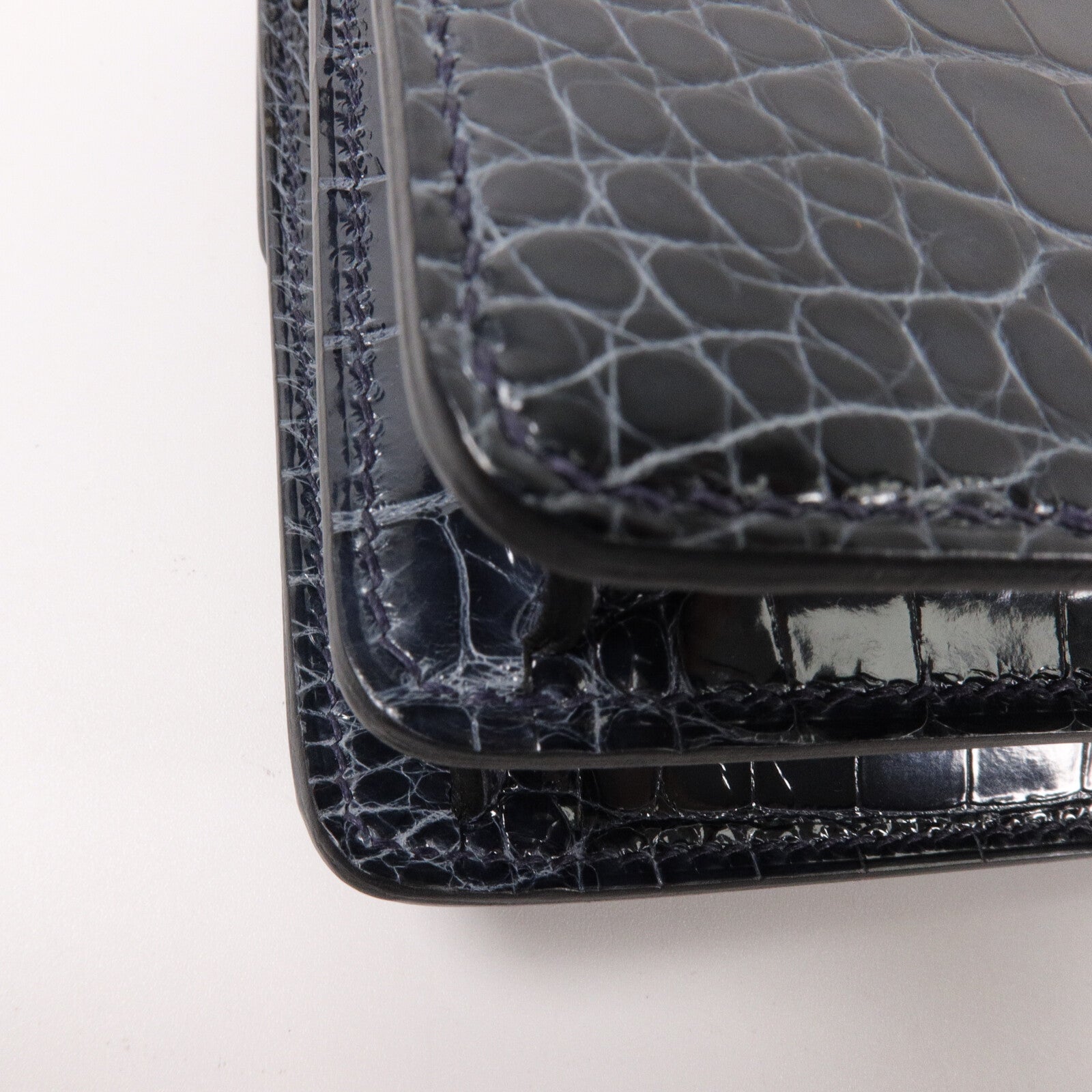 HERMES 鱷魚皮革Roulis Mini肩背袋Bleu Baltioue